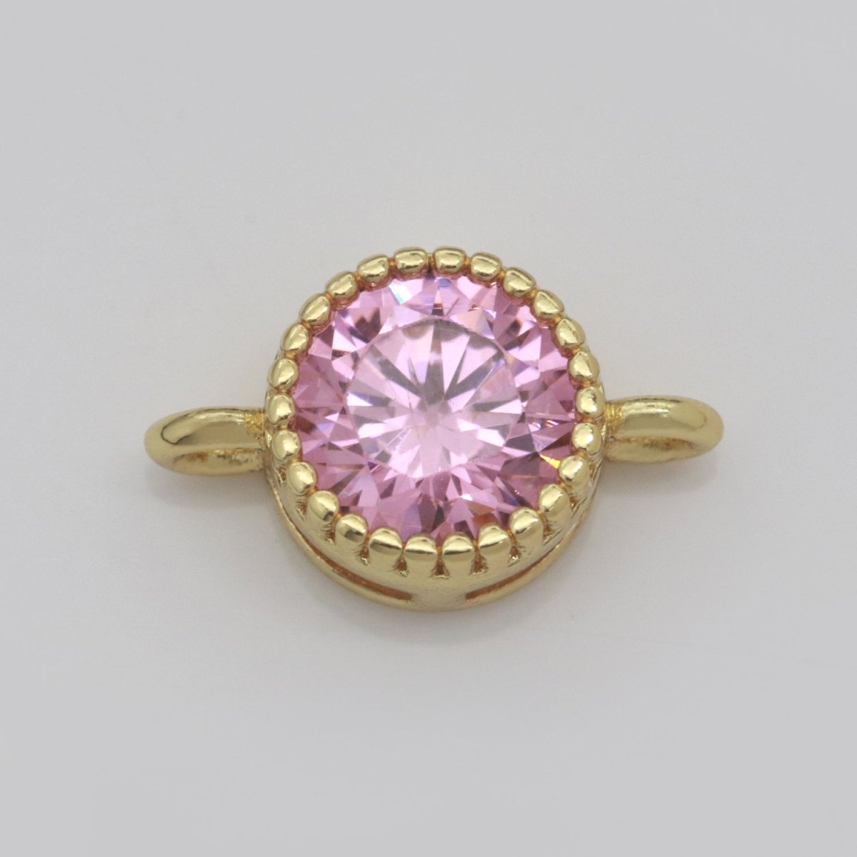 Mini Round Charm Connector Cubic Circle Cz Colorful Link Connector for Necklace Bracelet Earring Supply N-001 - N-008 - DLUXCA