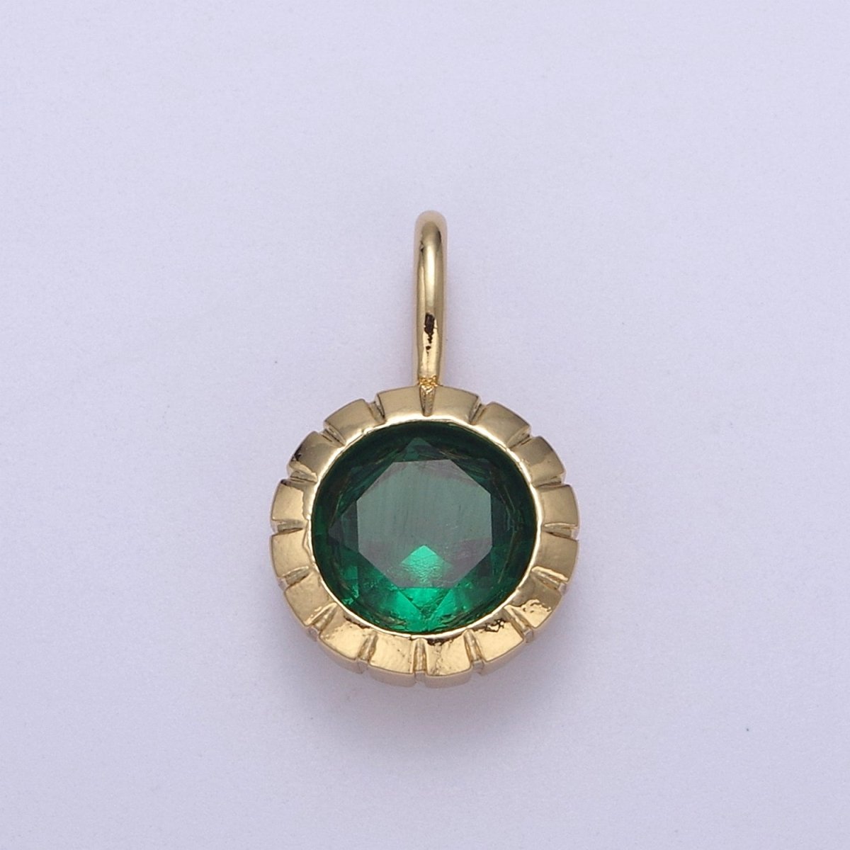 Mini Round CZ May / June Birthstone Pendant Add on Charm Dainty Pink Green Cz Stone for Necklace Bracelet Supply H-493 H-494 - DLUXCA