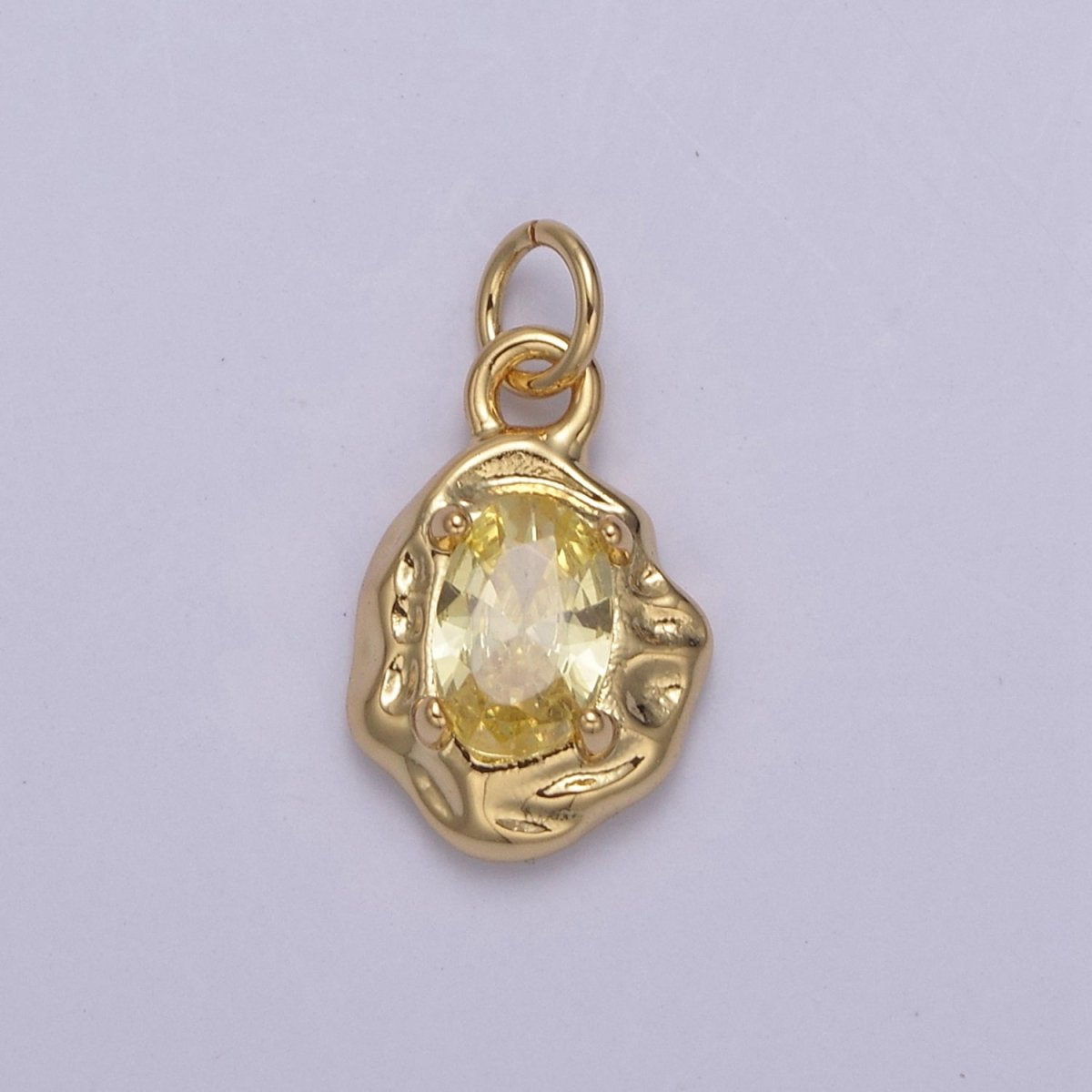 Mini Rustic Charm with Colorful Cubic Zirconia Stone for Add on Charm in 14k gold Filled for Jewelry Supply N-715 - N-724 N-878 - N-880 - DLUXCA