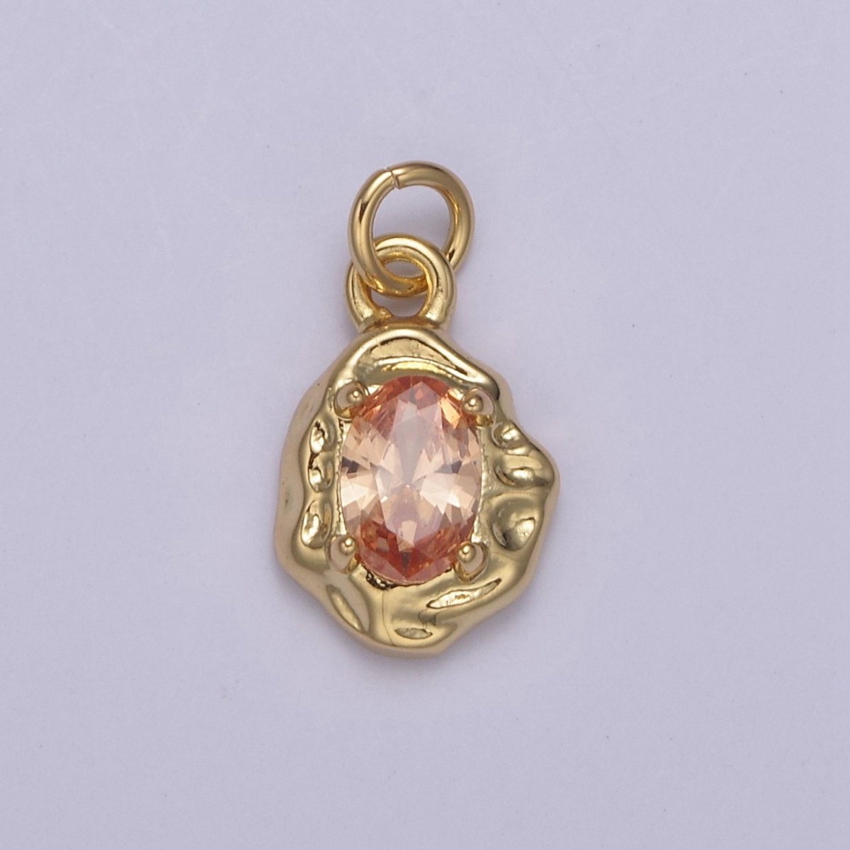 Mini Rustic Charm with Colorful Cubic Zirconia Stone for Add on Charm in 14k gold Filled for Jewelry Supply N-715 - N-724 N-878 - N-880 - DLUXCA