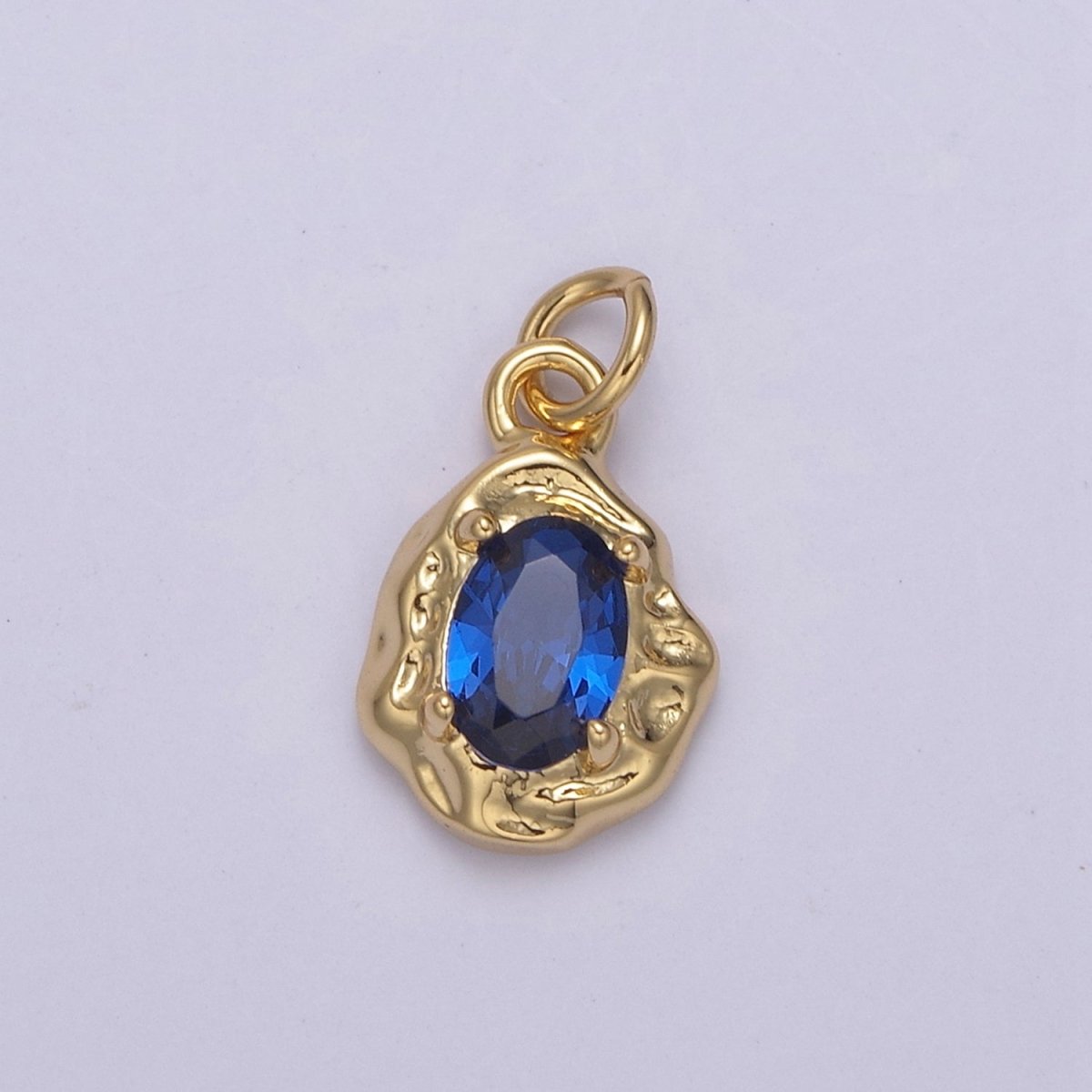 Mini Rustic Charm with Colorful Cubic Zirconia Stone for Add on Charm in 14k gold Filled for Jewelry Supply N-715 - N-724 N-878 - N-880 - DLUXCA