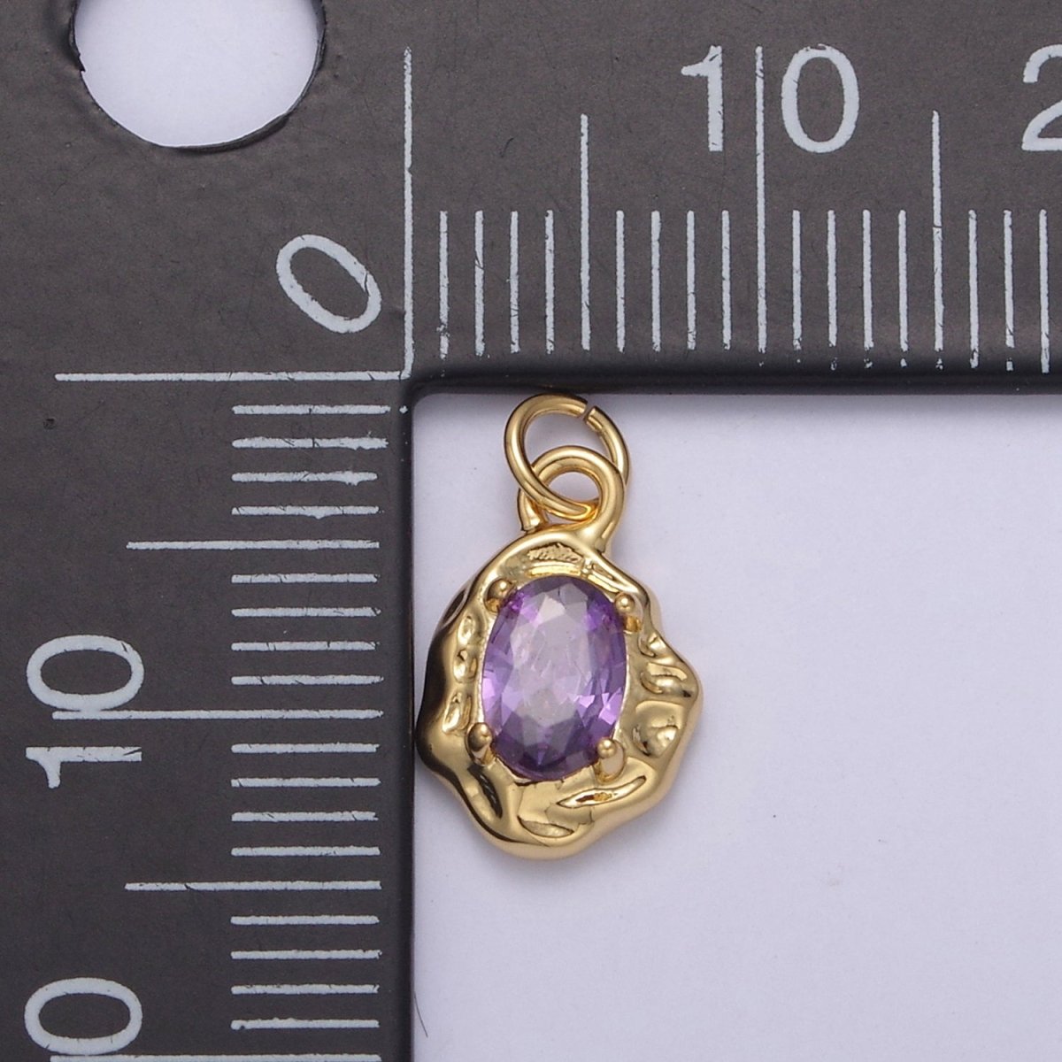 Mini Rustic Charm with Colorful Cubic Zirconia Stone for Add on Charm in 14k gold Filled for Jewelry Supply N-715 - N-724 N-878 - N-880 - DLUXCA