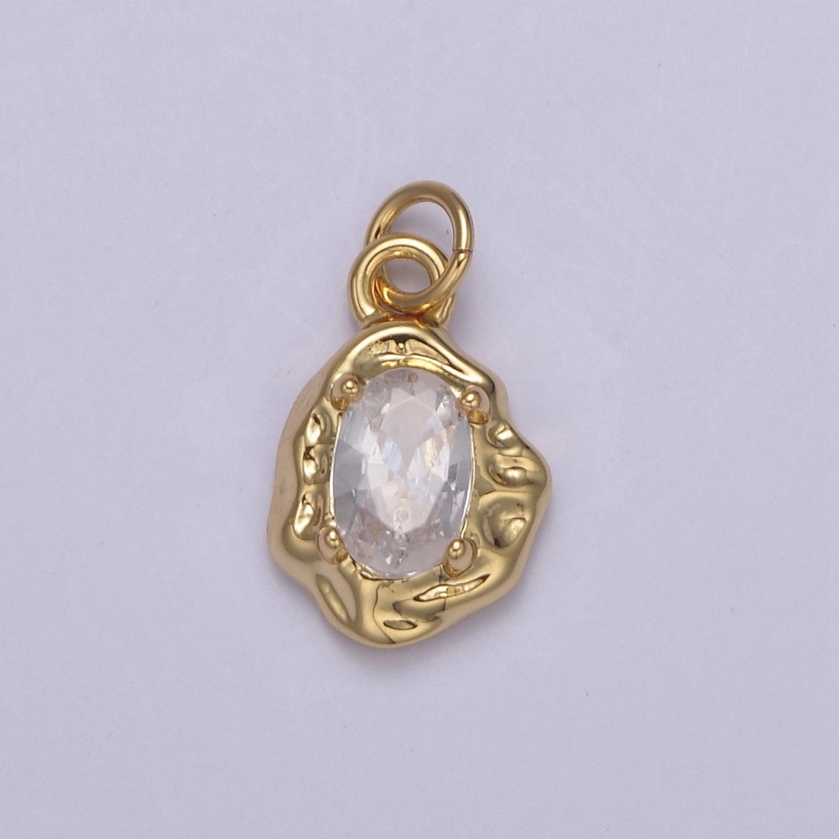 Mini Rustic Charm with Colorful Cubic Zirconia Stone for Add on Charm in 14k gold Filled for Jewelry Supply N-715 - N-724 N-878 - N-880 - DLUXCA