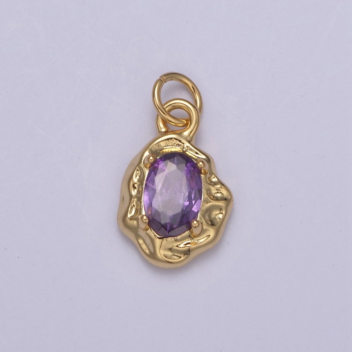 Mini Rustic Charm with Colorful Cubic Zirconia Stone for Add on Charm in 14k gold Filled for Jewelry Supply N-715 - N-724 N-878 - N-880 - DLUXCA