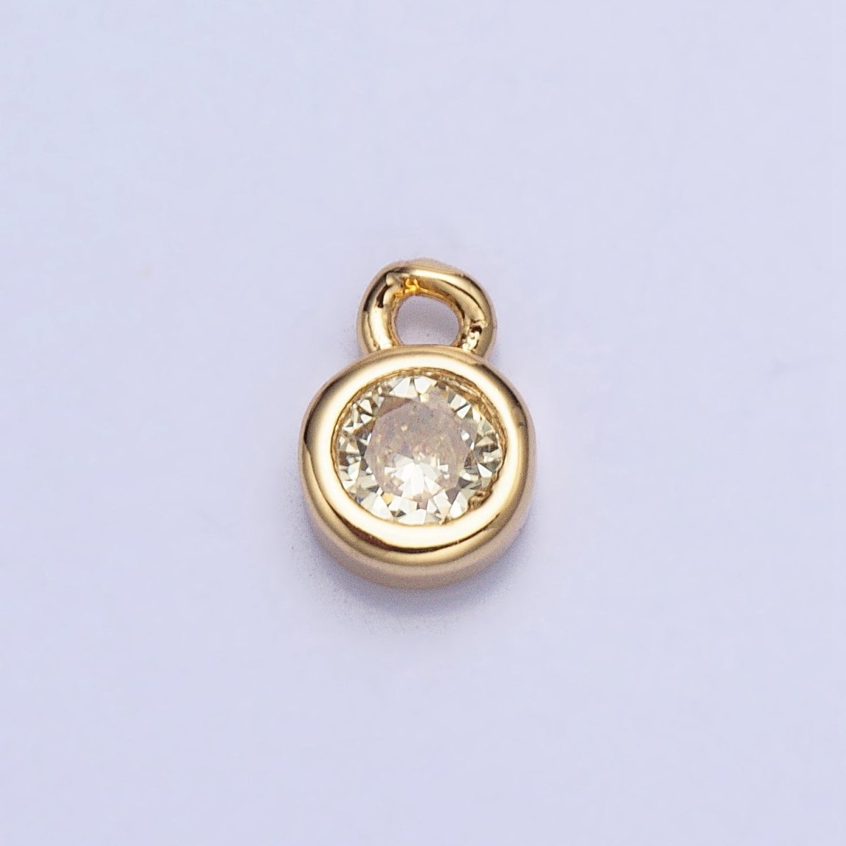 Mini Silver Full Brilliant Cut Cubic Zirconia Bezel Cut Charm Pendant for add on charm AC432 AC433 AC434 AC435 - DLUXCA