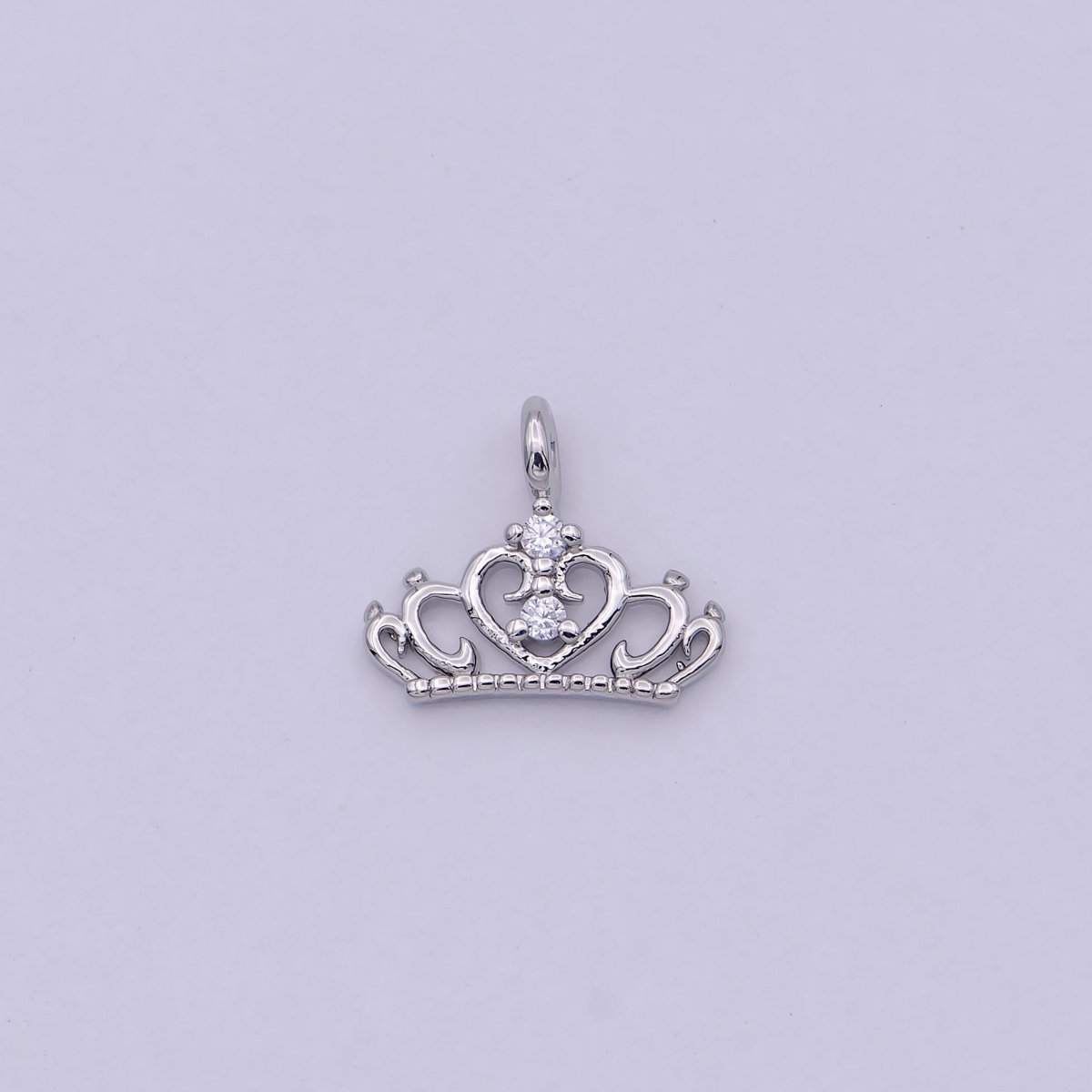 Mini Silver Princess Tiara Charm - Gold Princess Crown Charm for Necklace or Bracelet Component N-449 N-450 - DLUXCA