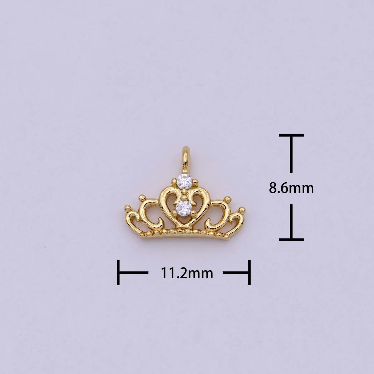 Mini Silver Princess Tiara Charm - Gold Princess Crown Charm for Necklace or Bracelet Component N-449 N-450 - DLUXCA