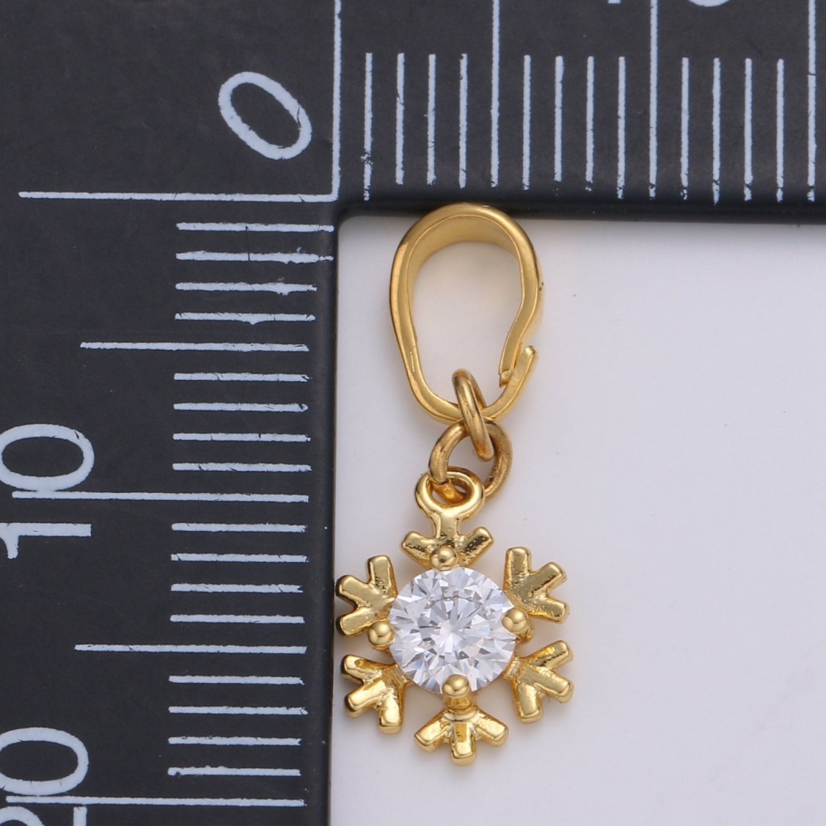 Mini Snow Flake Charm Pendant Winter Wonderland Inspired J-230 - DLUXCA