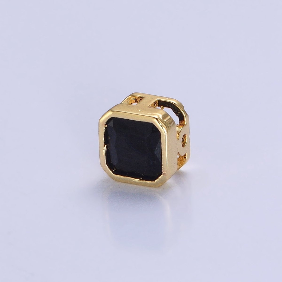 Mini Square Bead Spacer CZ Micro Pave Geometric Spacer Bead Connector Charm B-351 B-368 B-371 B-424 B-426 B-430 B-433 - DLUXCA