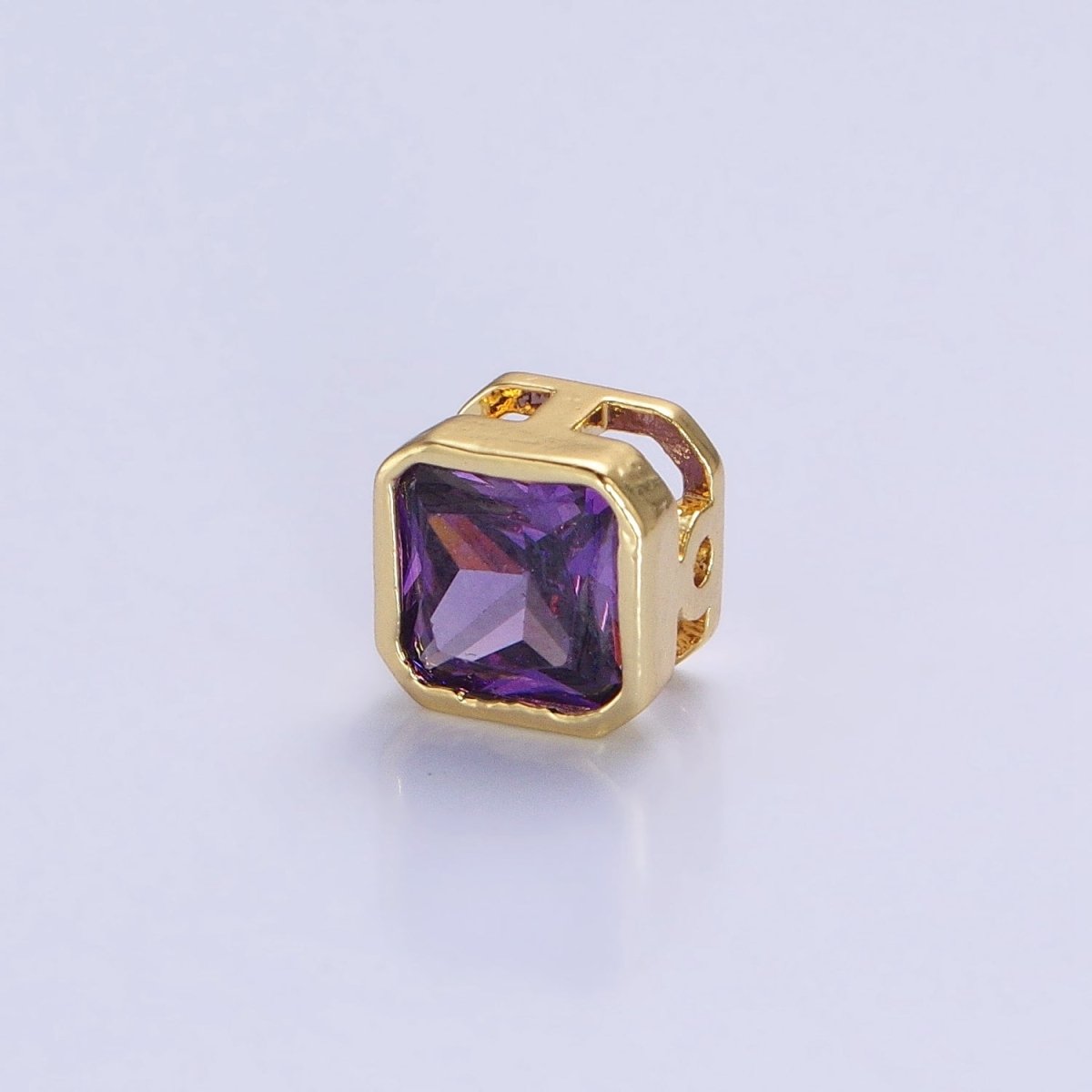Mini Square Bead Spacer CZ Micro Pave Geometric Spacer Bead Connector Charm B-351 B-368 B-371 B-424 B-426 B-430 B-433 - DLUXCA