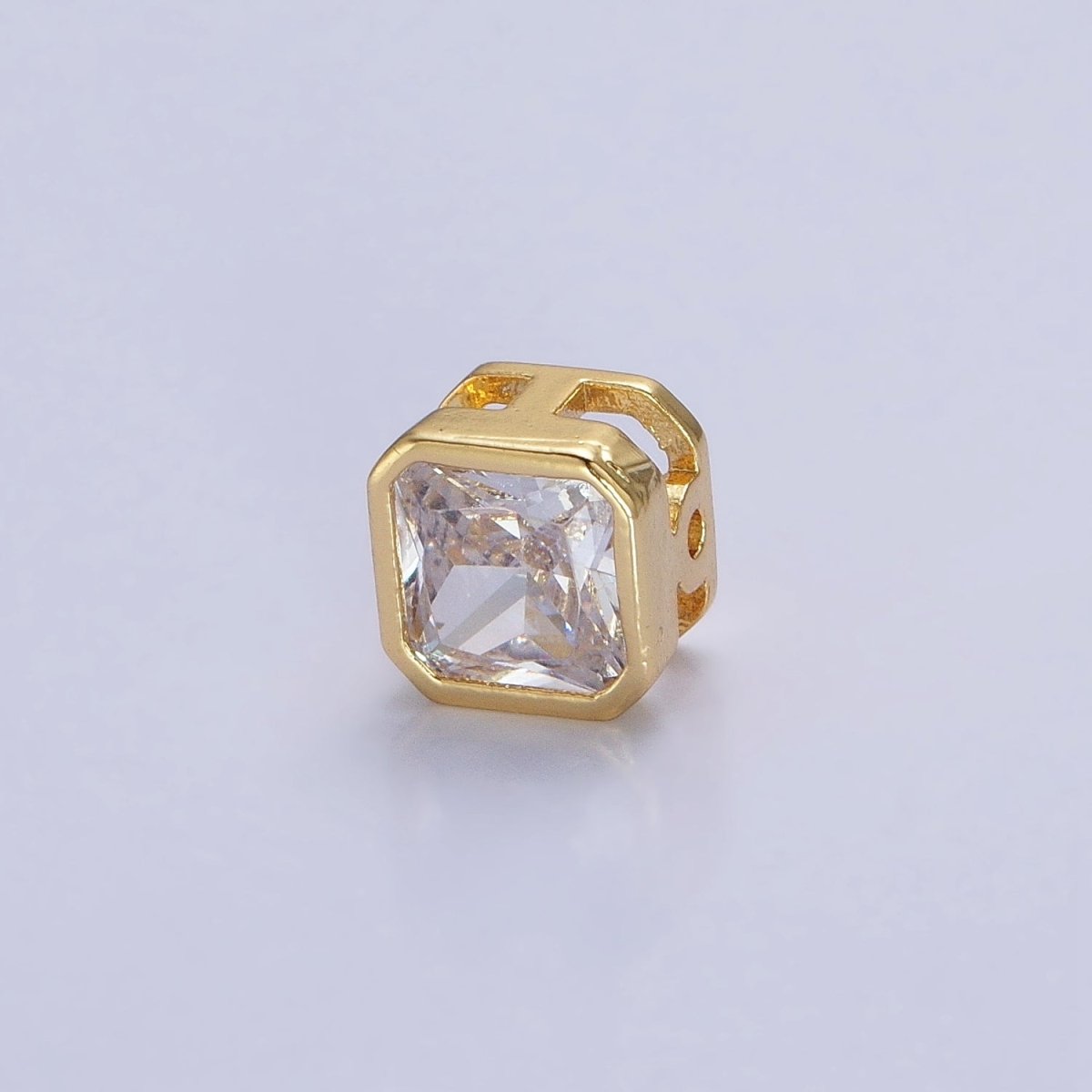 Mini Square Bead Spacer CZ Micro Pave Geometric Spacer Bead Connector Charm B-351 B-368 B-371 B-424 B-426 B-430 B-433 - DLUXCA