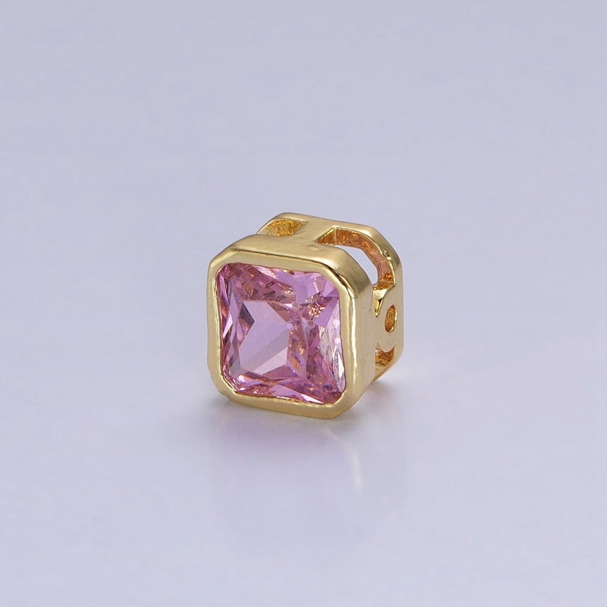 Mini Square Bead Spacer CZ Micro Pave Geometric Spacer Bead Connector Charm B-351 B-368 B-371 B-424 B-426 B-430 B-433 - DLUXCA