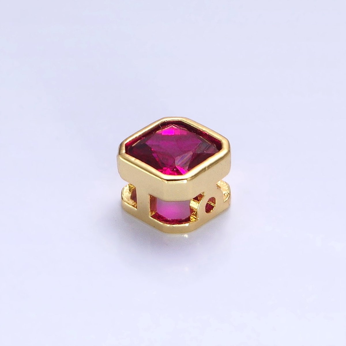 Mini Square Bead Spacer CZ Micro Pave Geometric Spacer Bead Connector Charm B-351 B-368 B-371 B-424 B-426 B-430 B-433 - DLUXCA