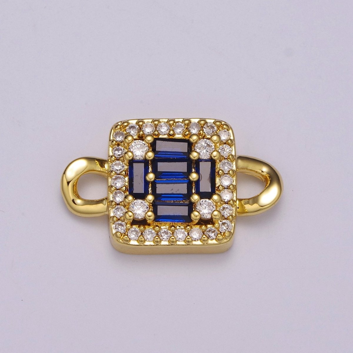 Mini Square Charm Connector 14k Gold Filled Link Connector Micro Pave CZ Connector for Bracelet Necklace Earring Supply N-057 - N-060 - DLUXCA