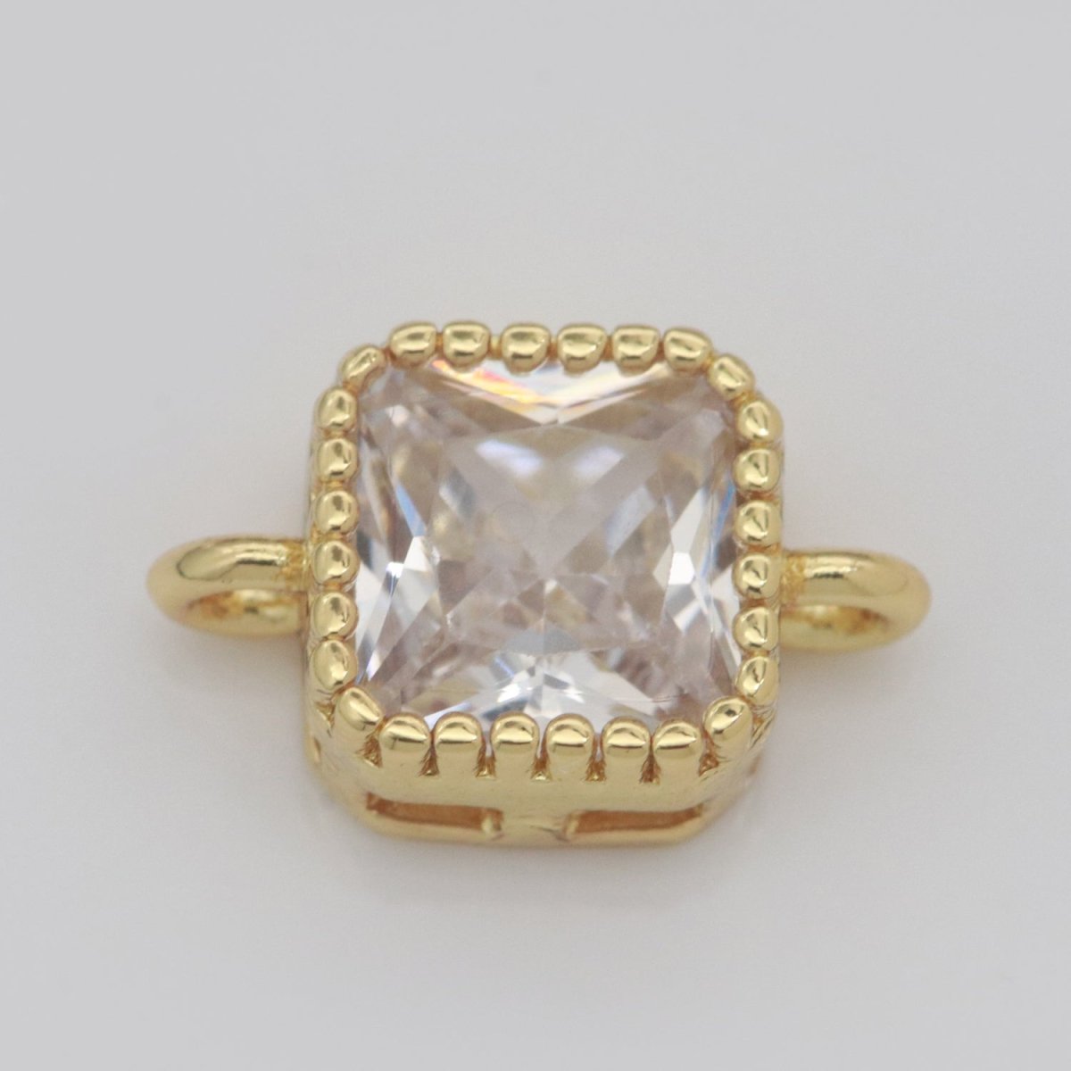 Mini Square Charm Connector Cubic Love Cz Colorful Link Connector for Necklace Bracelet Earring Supply N-025 - N-032 - DLUXCA