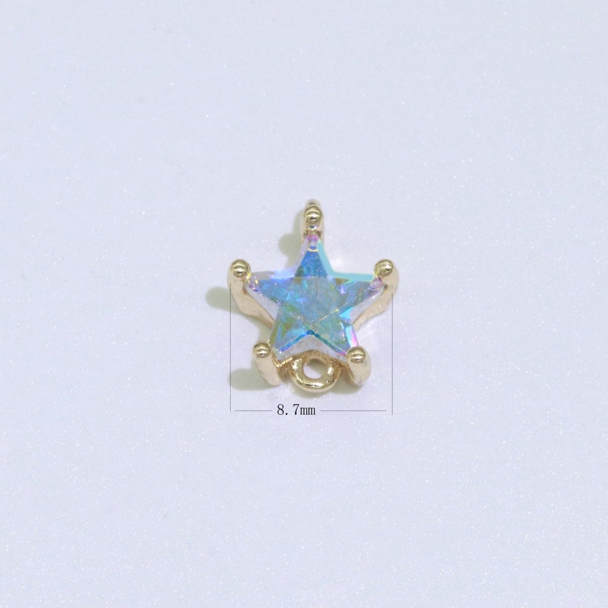Mini Star Cz Charm connector for earring necklace supply F-835 - DLUXCA