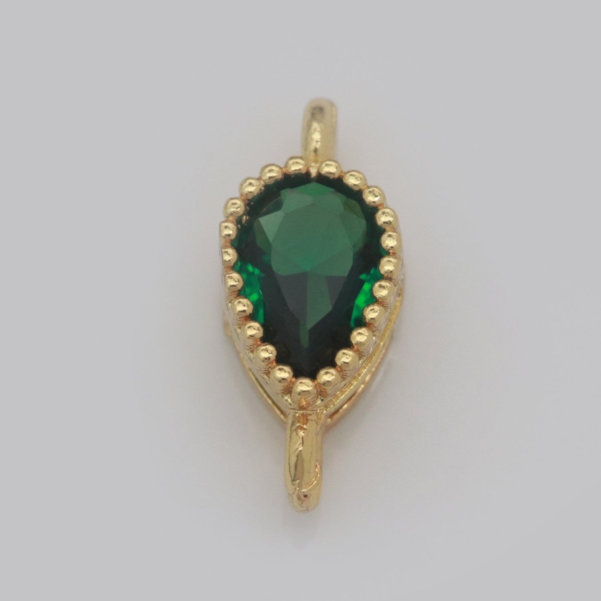 Mini Tear Drop Charm Connector Cubic Geometric Cz Colorful Link Connector for Necklace Bracelet Earring Supply N-041 - N-048 - DLUXCA