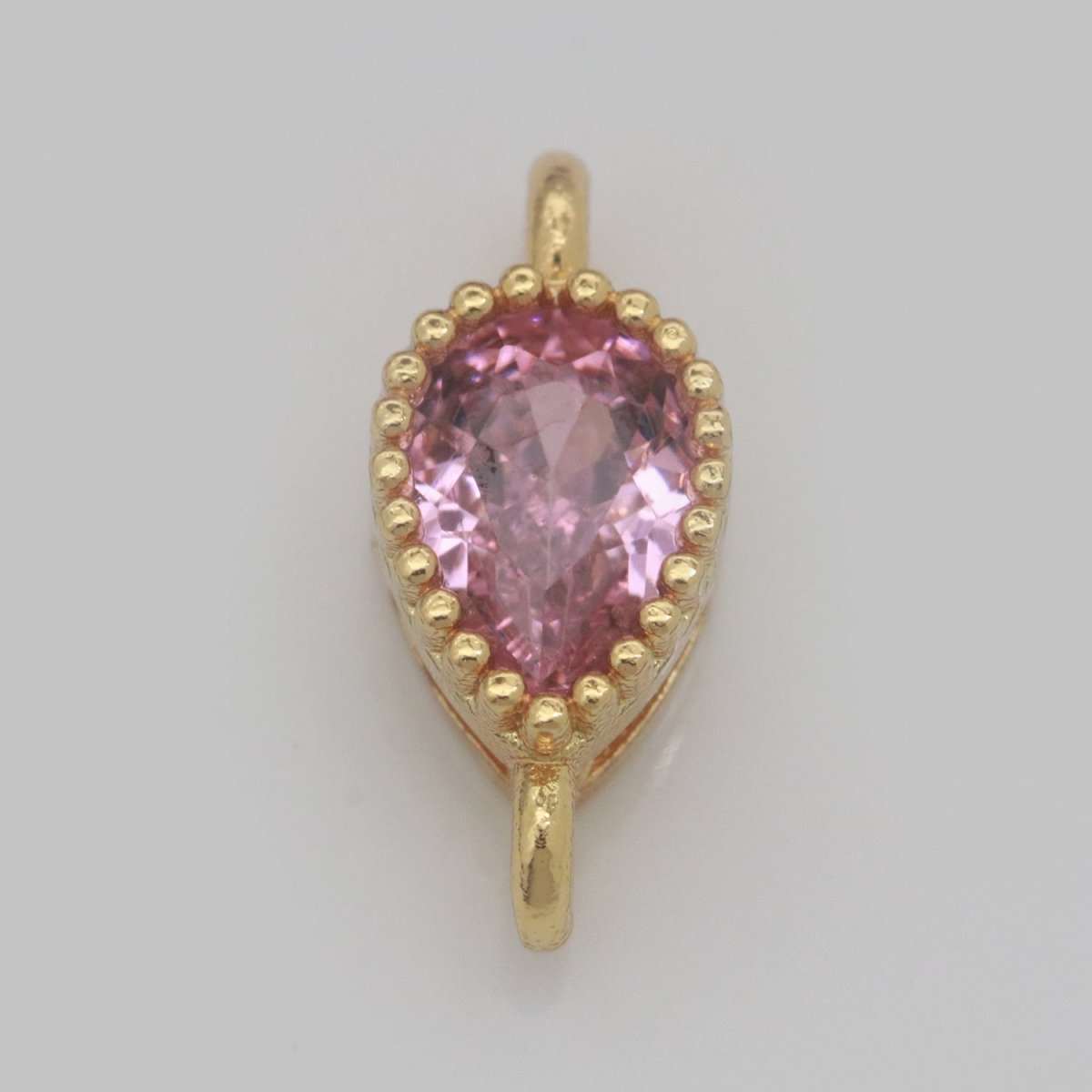 Mini Tear Drop Charm Connector Cubic Geometric Cz Colorful Link Connector for Necklace Bracelet Earring Supply N-041 - N-048 - DLUXCA