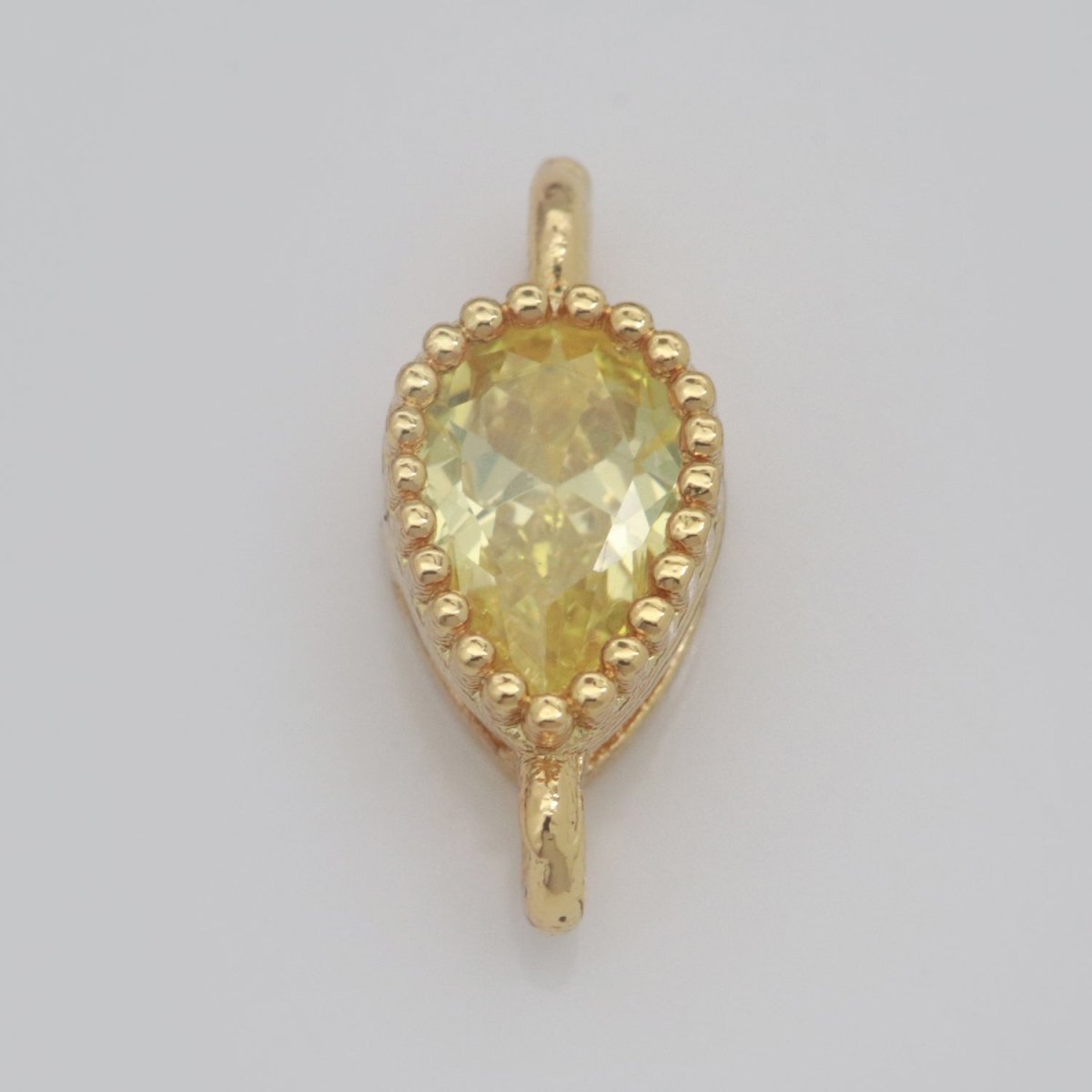 Mini Tear Drop Charm Connector Cubic Geometric Cz Colorful Link Connector for Necklace Bracelet Earring Supply N-041 - N-048 - DLUXCA