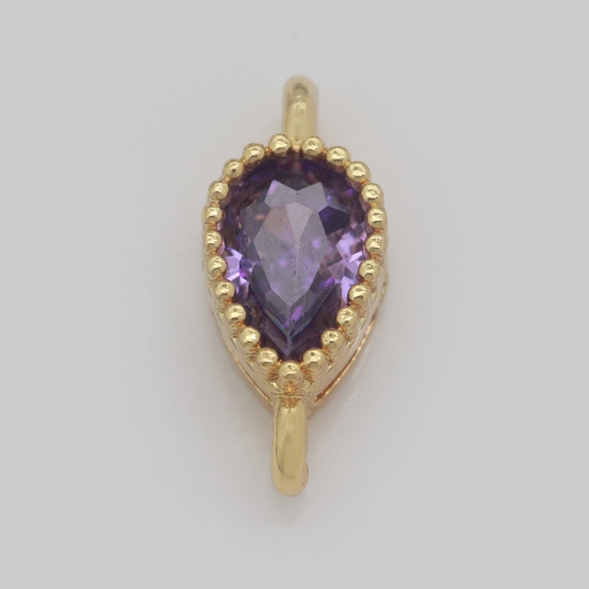 Mini Tear Drop Charm Connector Cubic Geometric Cz Colorful Link Connector for Necklace Bracelet Earring Supply N-041 - N-048 - DLUXCA