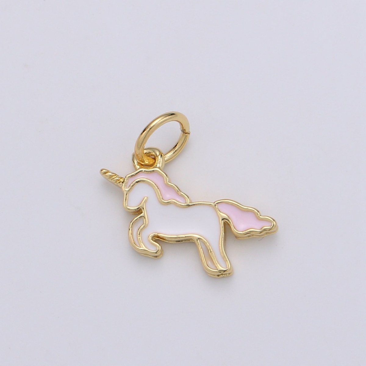 Mini Unicorn Charms, Gold Pink Cartoon Unicorn Charm Pendant, Horse Charm Kids jewelry for Necklace Bracelet Earring Supply D-764 - DLUXCA