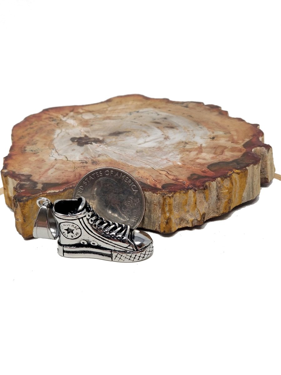 Miniature Converse Pendant Gold / Silver, All star shoes, Small Miniature Converse Chuck Taylor Pendant Charm for Jewelry Making J-614 - DLUXCA