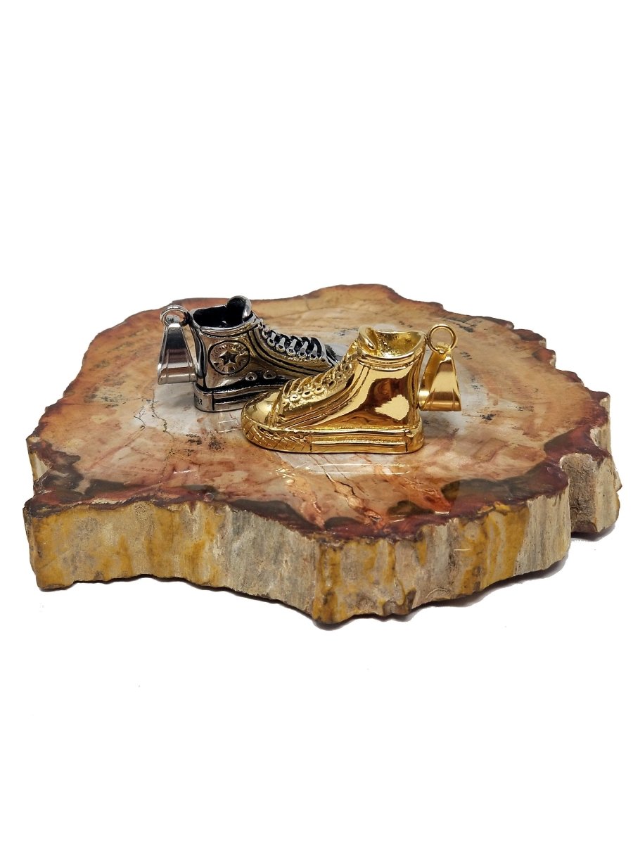 Miniature Converse Pendant Gold / Silver, All star shoes, Small Miniature Converse Chuck Taylor Pendant Charm for Jewelry Making J-614 - DLUXCA