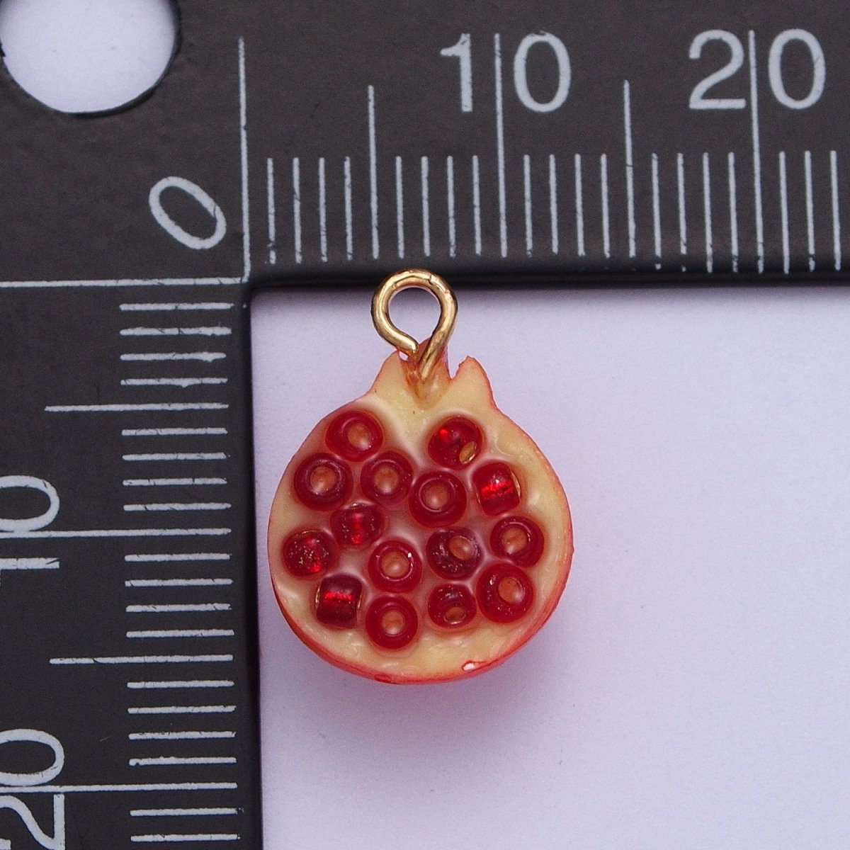 Miniature Fruit Charms, Pomegranate Pendants, Novelty Fruit for Earrings Making or Necklace Making X-749 - DLUXCA
