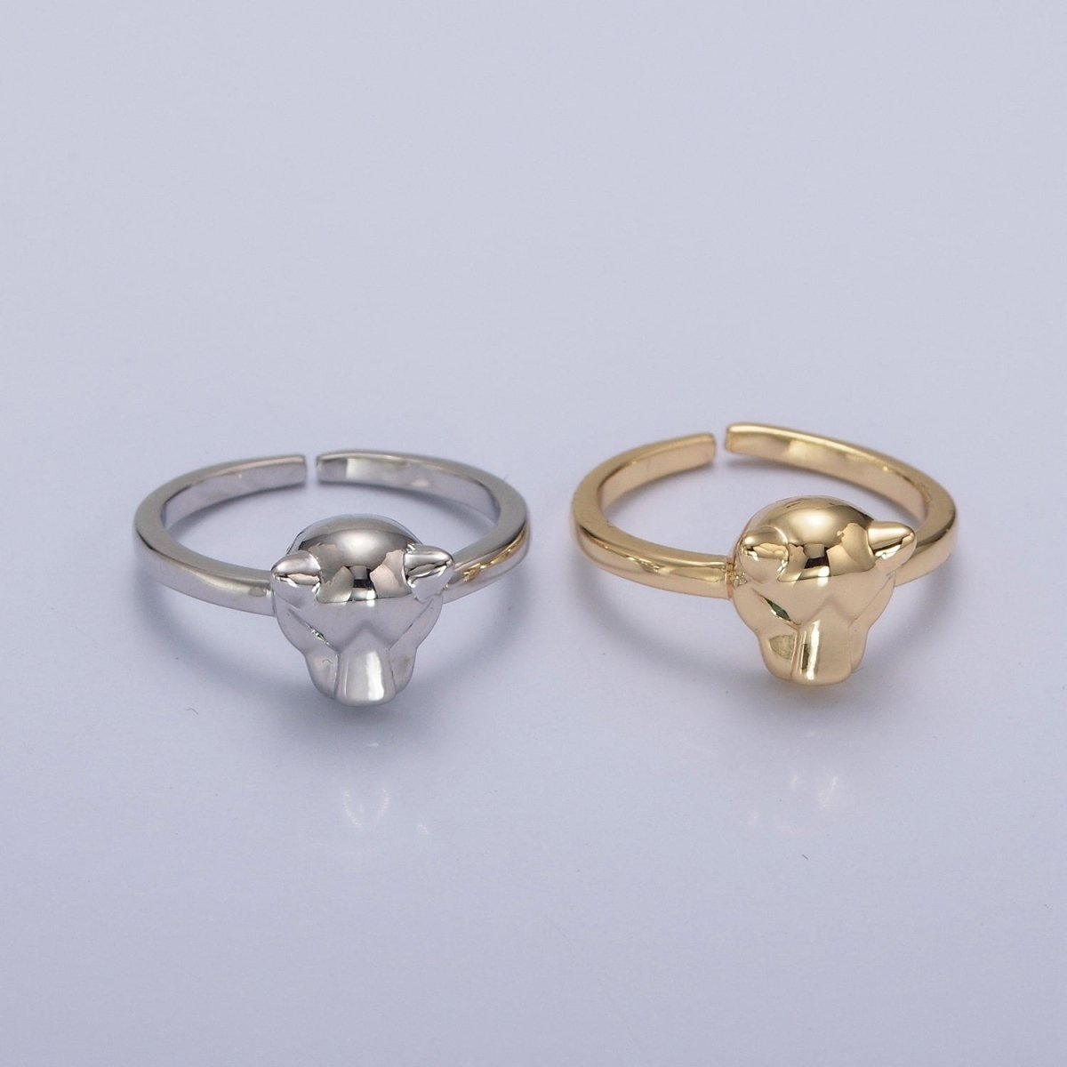 Minimalist 24K Gold Filled Jungle Panther Ring in Gold & Silver O-796 O-797 - DLUXCA
