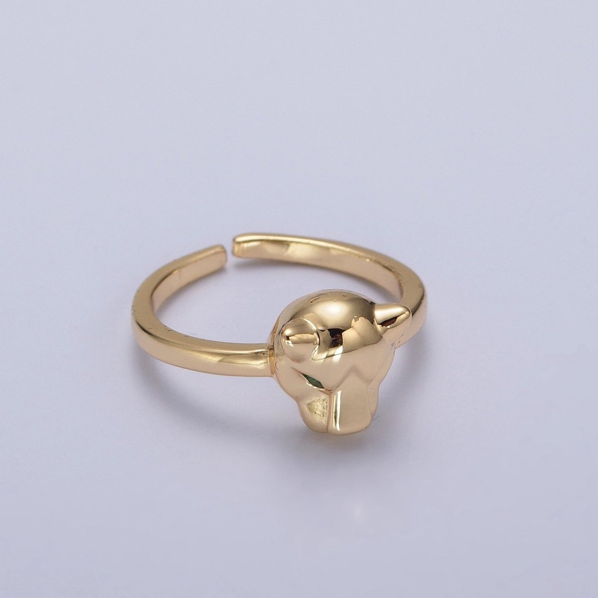 Minimalist 24K Gold Filled Jungle Panther Ring in Gold & Silver O-796 O-797 - DLUXCA
