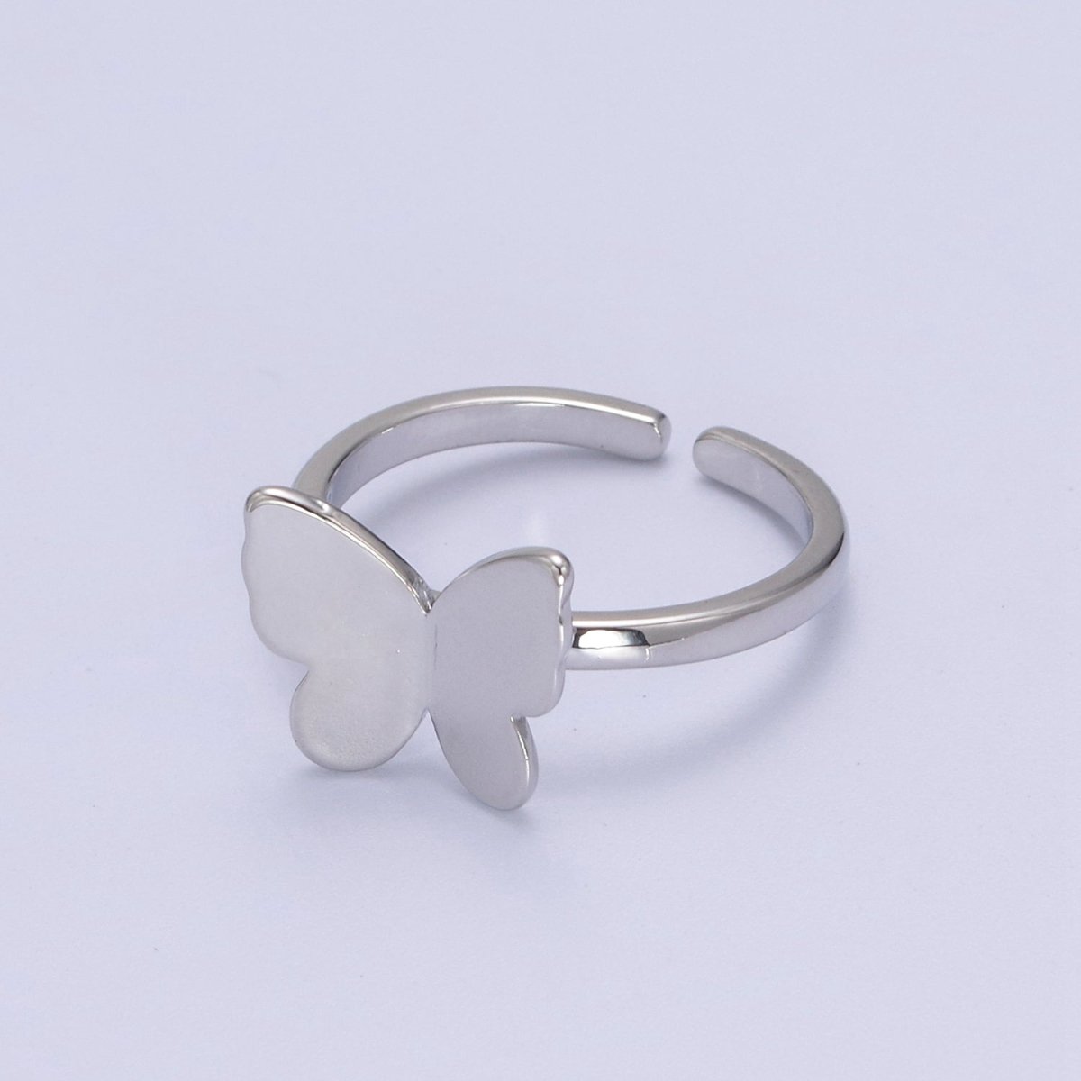 Minimalist 24K Gold Filled Mariposa Butterfly Open Adjustable Ring in Gold & Silver U-446 U-447 - DLUXCA
