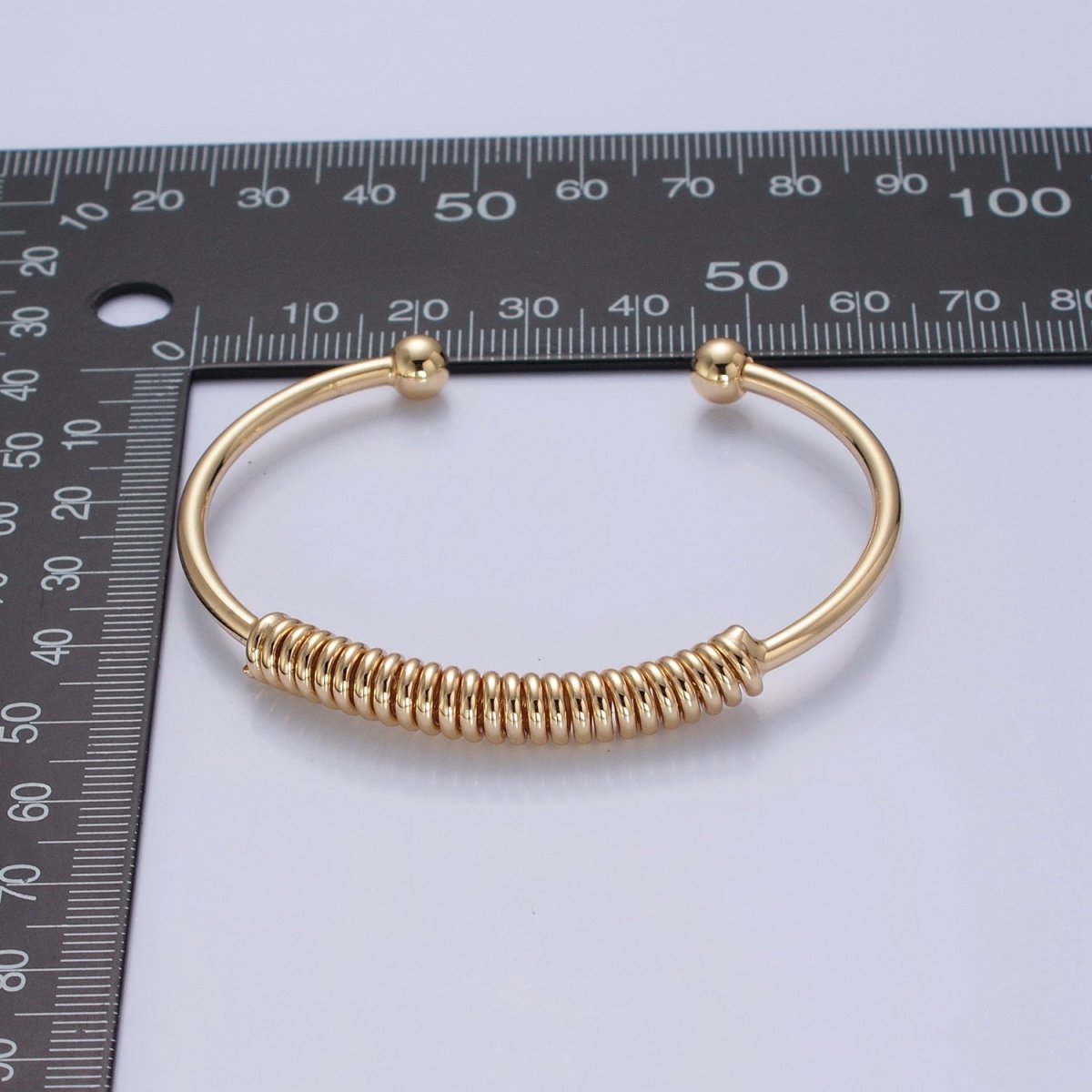 Minimalist 24K Gold Filled Spiral Bangle Bracelet in Gold & Silver | WA-984 WA-985 Clearance Pricing - DLUXCA