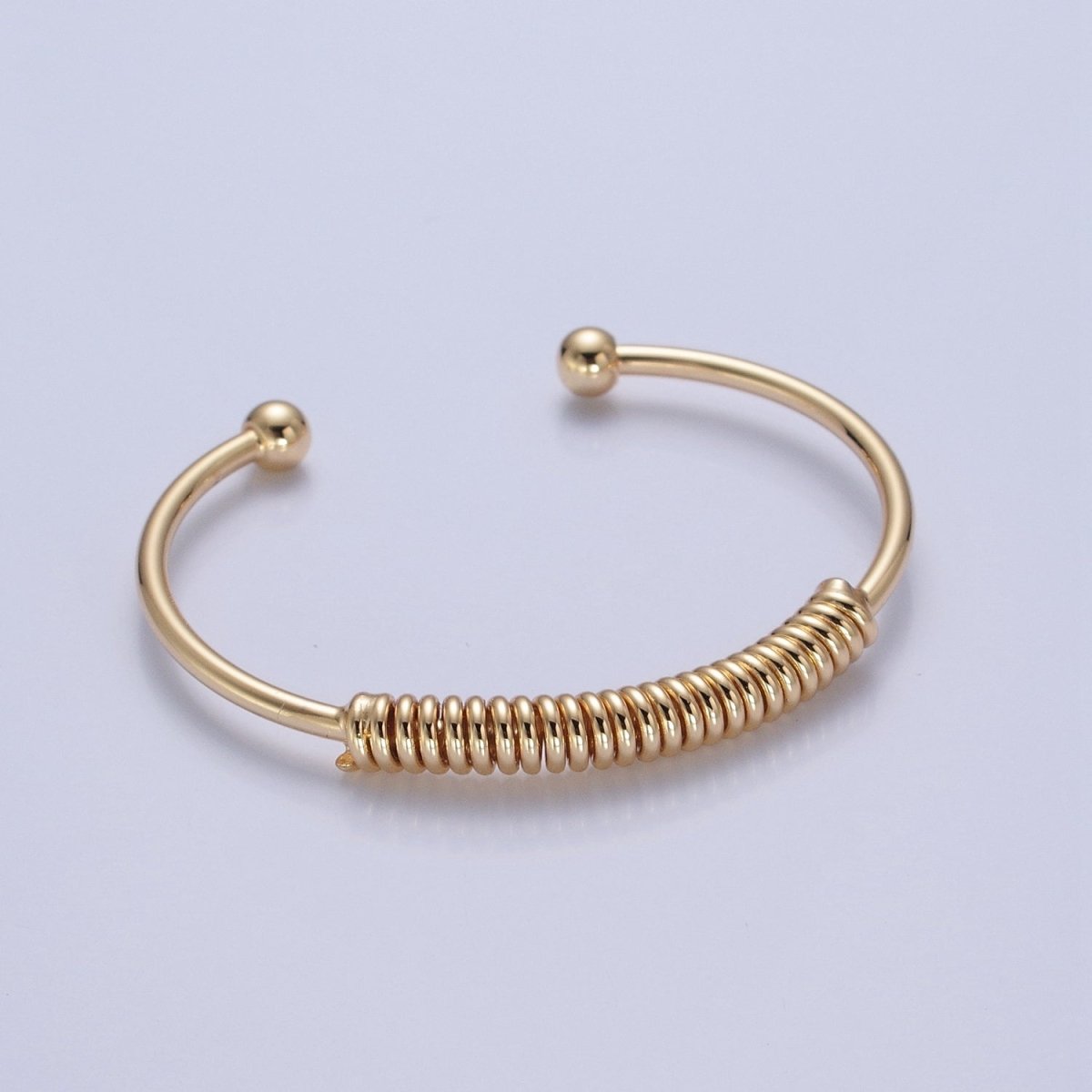 Minimalist 24K Gold Filled Spiral Bangle Bracelet in Gold & Silver | WA-984 WA-985 Clearance Pricing - DLUXCA