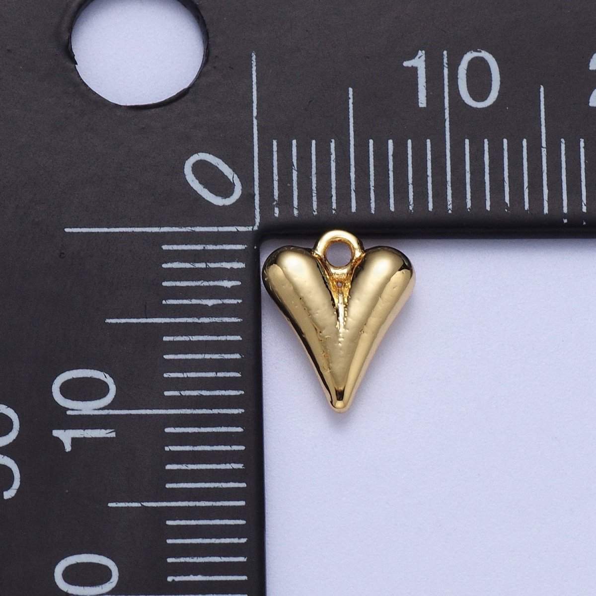 Minimalist 9.7mm Puffed Heart Love Add-On Charm In Gold & Silver | AC034 AC035 - DLUXCA