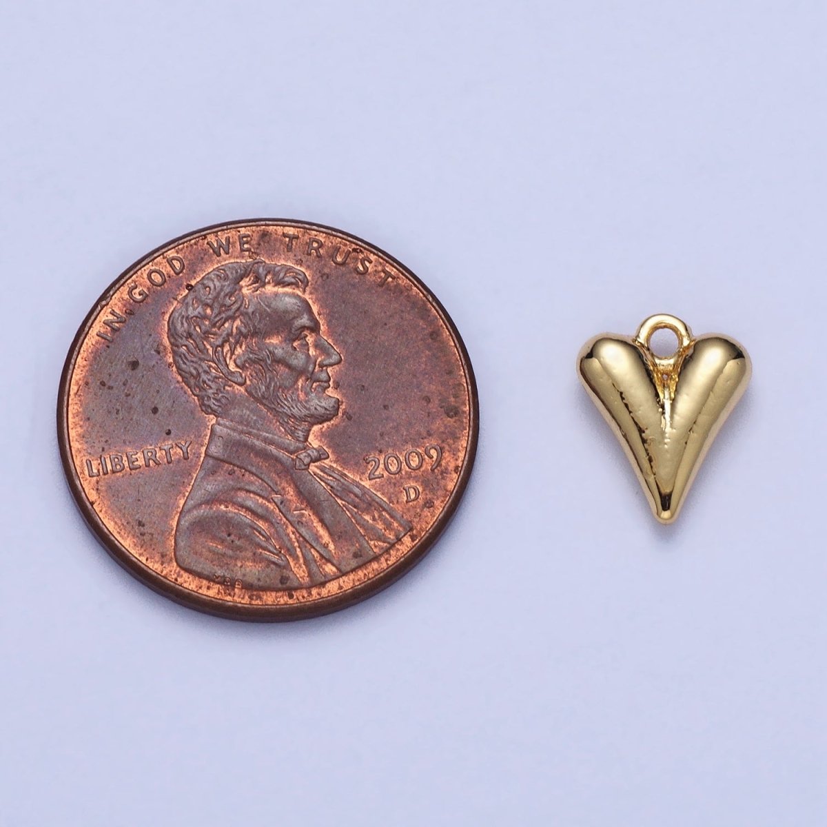 Minimalist 9.7mm Puffed Heart Love Add-On Charm In Gold & Silver | AC034 AC035 - DLUXCA