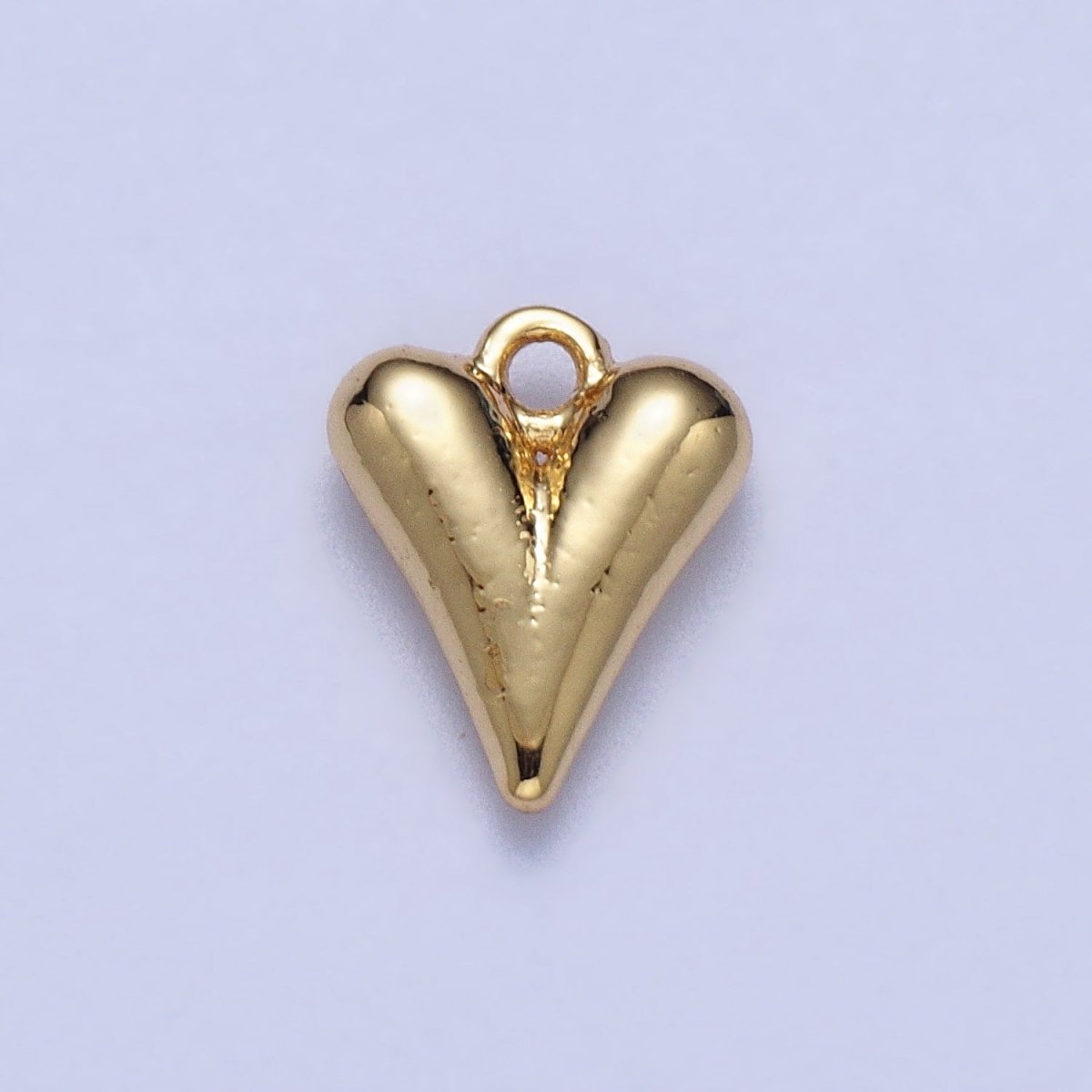 Minimalist 9.7mm Puffed Heart Love Add-On Charm In Gold & Silver | AC034 AC035 - DLUXCA