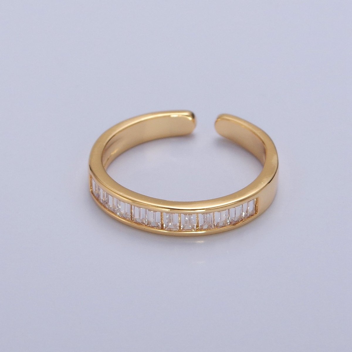 Minimalist Baguette Ring Classic Pave Ring O-2176 - DLUXCA