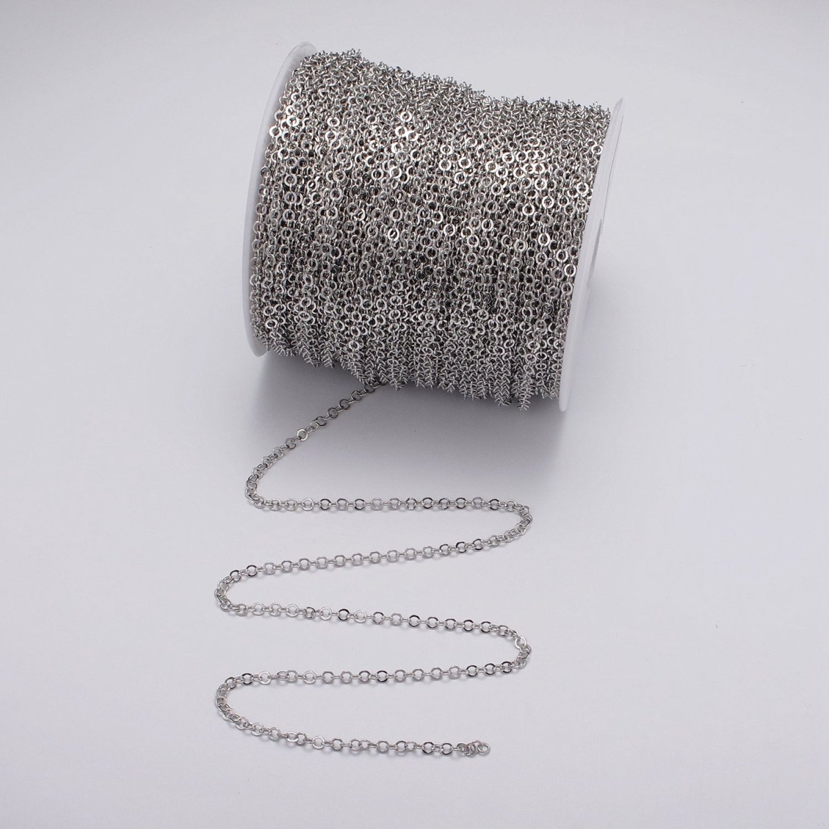 Minimalist Dainty 24K Gold Filled 3mm Round Rolo Unfinished Chain by Yard in Gold & Silver | ROLL-1046, ROLL-1087 Clearance Pricing - DLUXCA