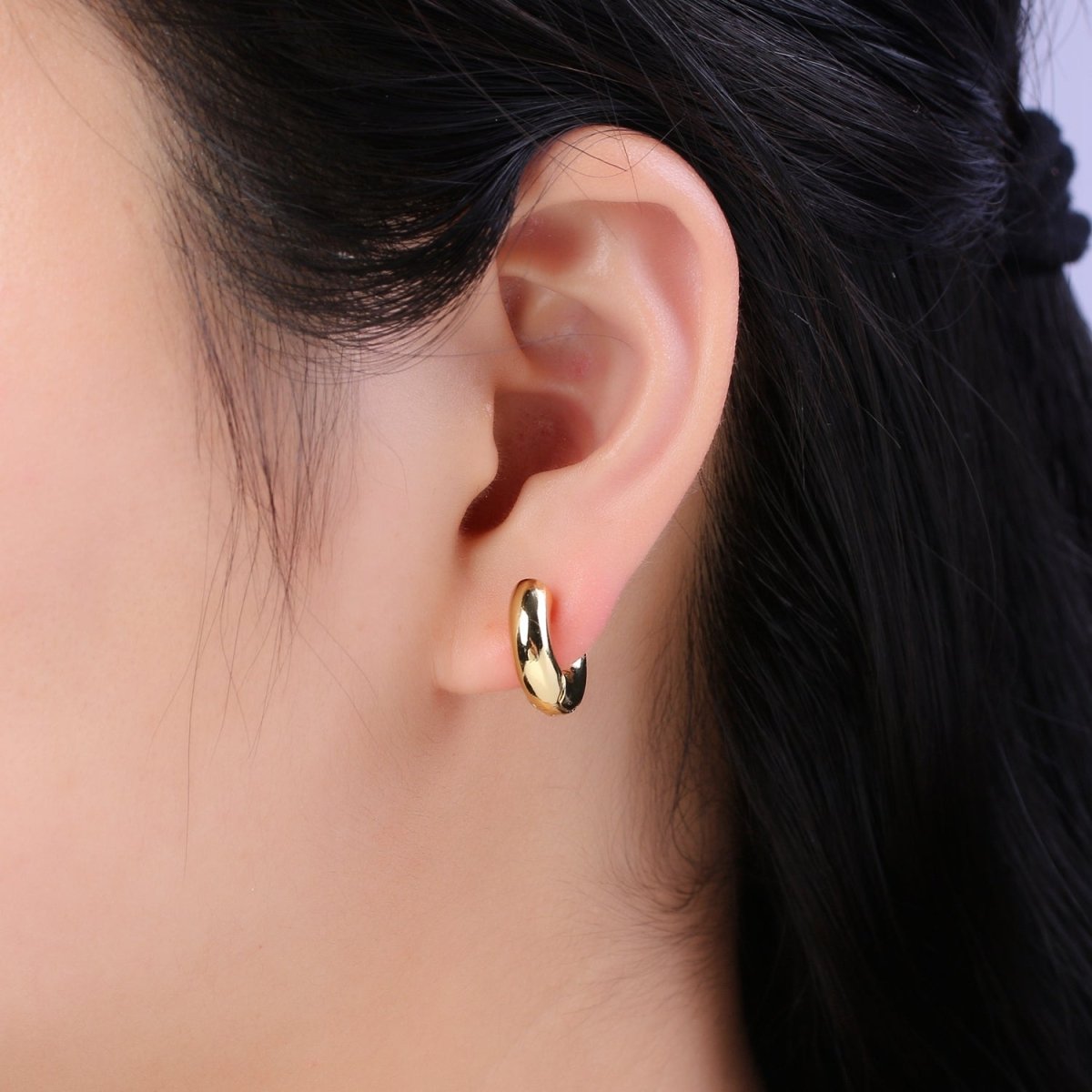 Minimalist Earring Gold Hoop Earrings • Perfect Simple Earrings For Her • Gifts for Her T-362, T-363 - DLUXCA