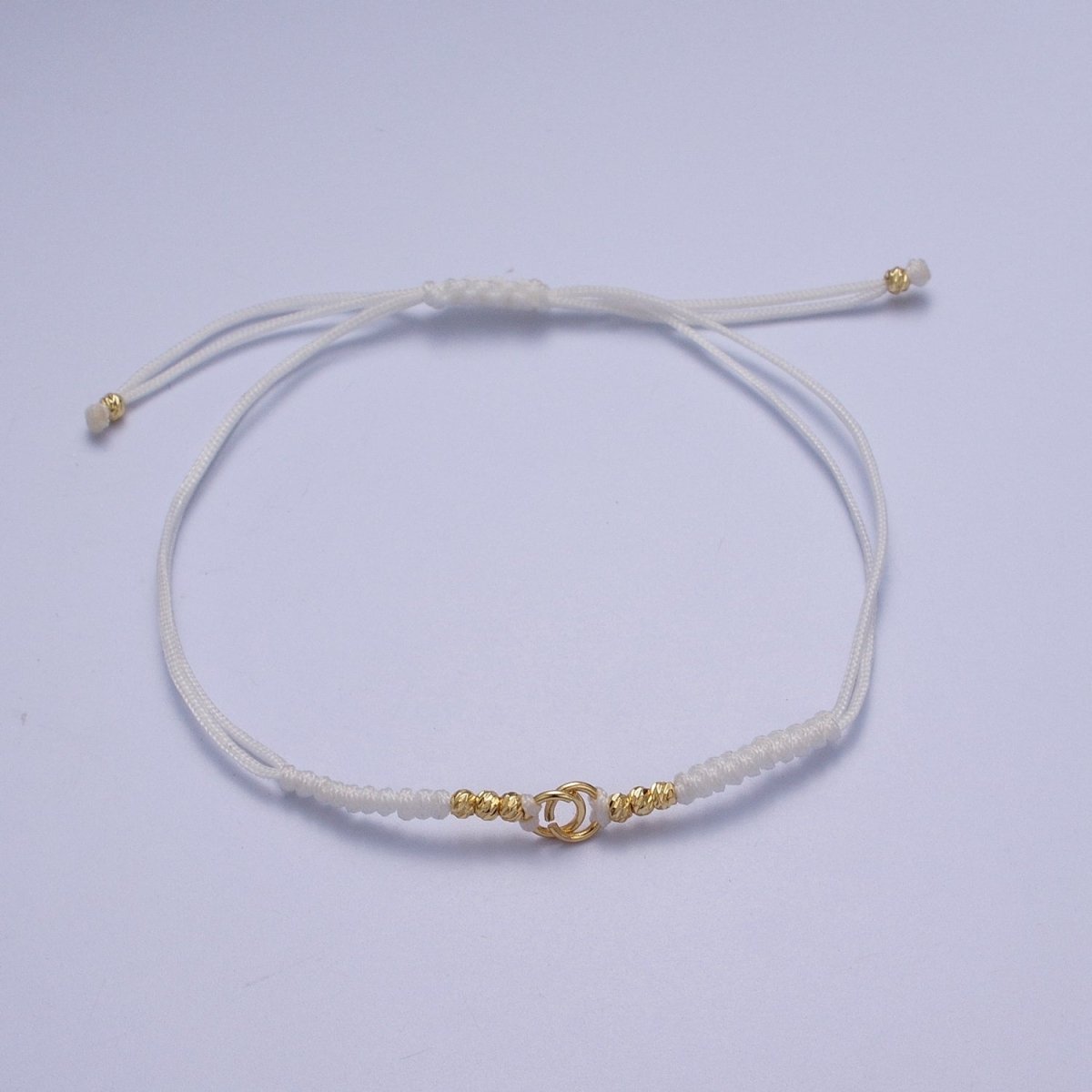 Minimalist Fabric Knot Pink/White Bracelet Making Supply Jewelry Component K-021 L-936 - DLUXCA