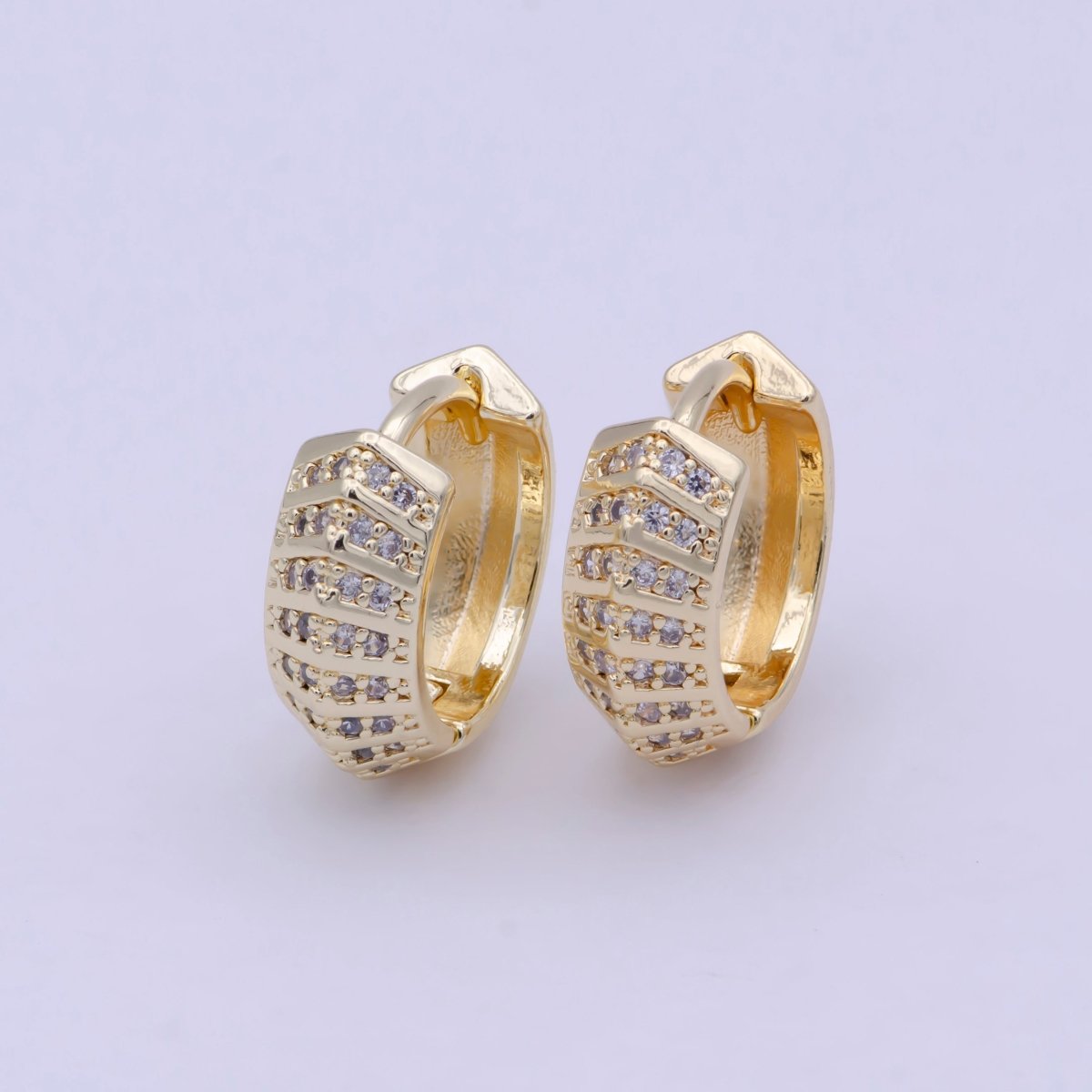 Minimalist Gold Dome Hoop Earring Jewelry Wholesale Earring T-338 - DLUXCA