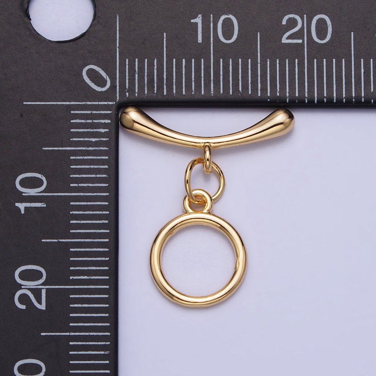 Minimalist Gold Round Curved Bar Toggle Clasps Jewelry Closure Supply | Z-068 - DLUXCA