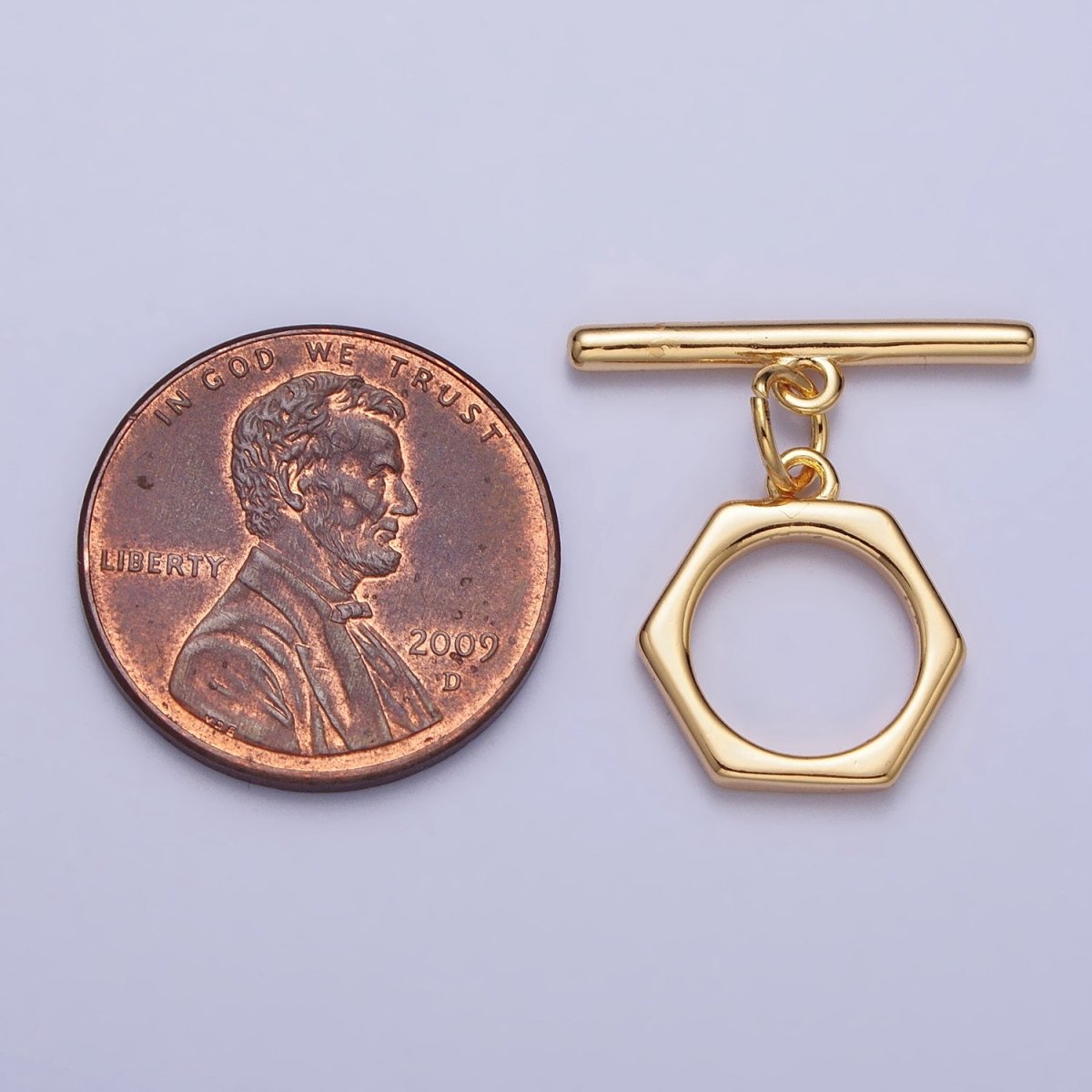 Minimalist Hexagonal Toggle Clasps Jewelry Closure Supply in Gold & Silver | Z-103 Z-104 - DLUXCA