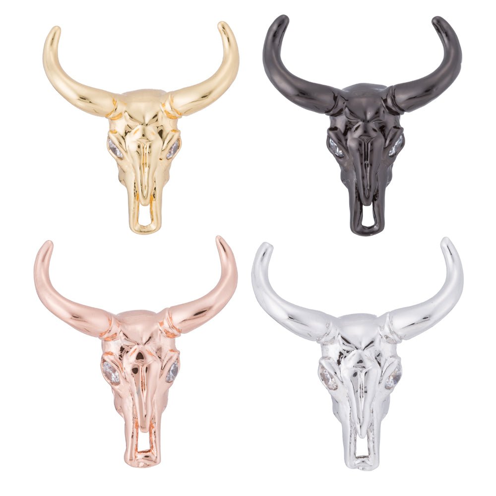Minimalist Longhorn Bull Ox Head Texas Spacer Bead | B-060 - DLUXCA
