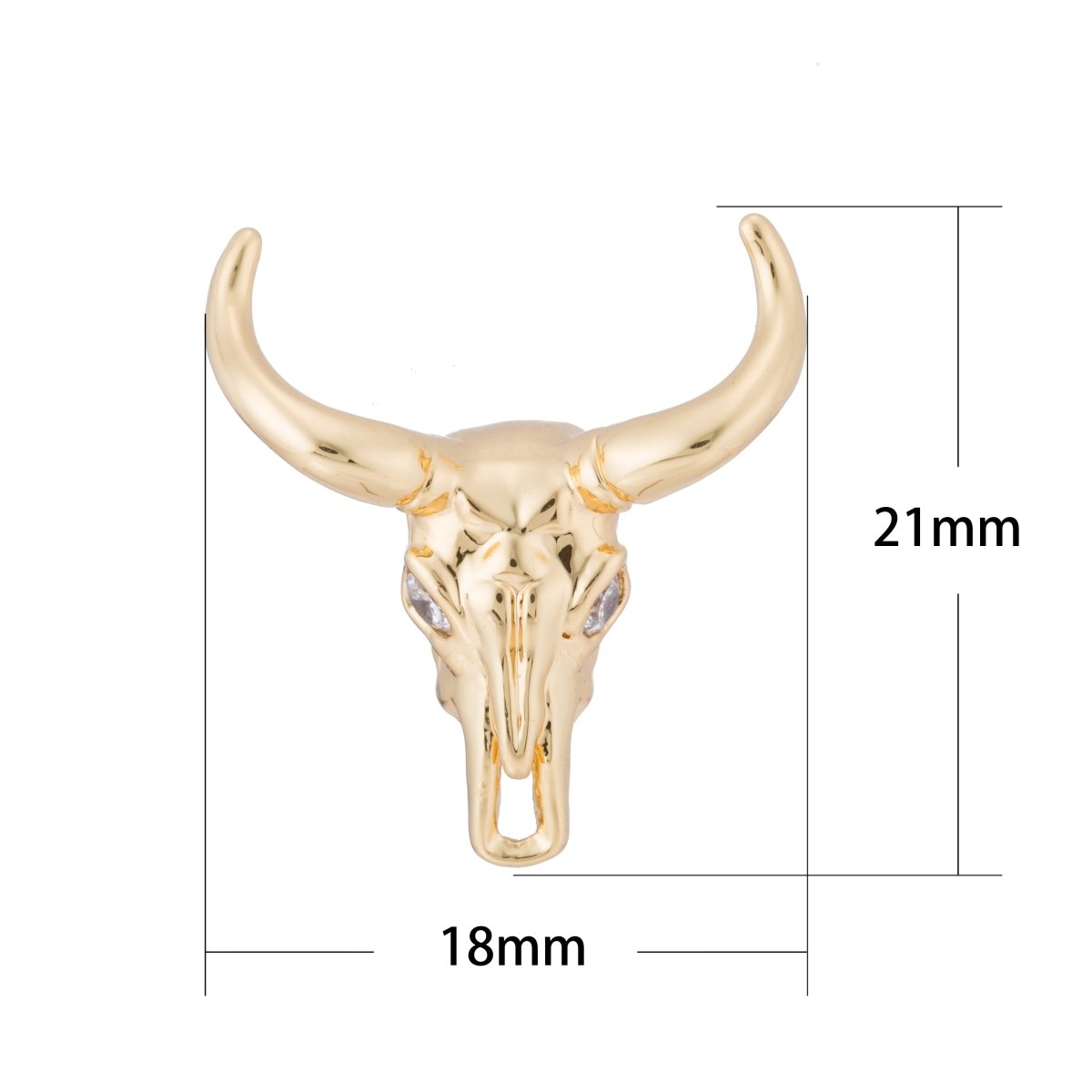 Minimalist Longhorn Bull Ox Head Texas Spacer Bead | B-060 - DLUXCA