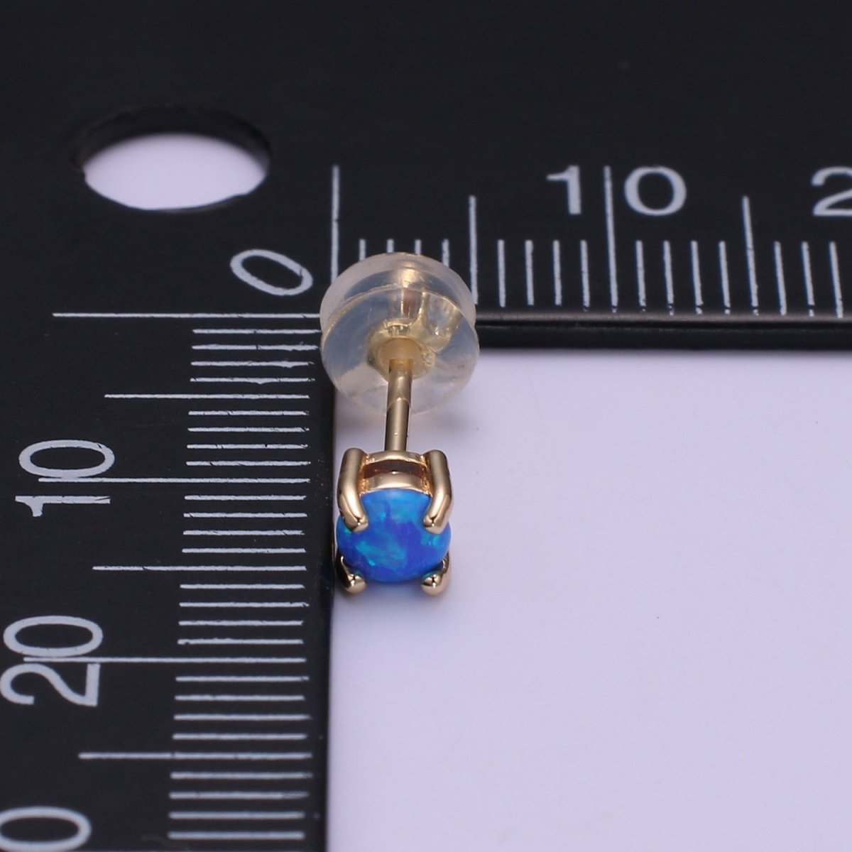 Minimalist Opal Stud Earrings in 18k Gold Filled Earring Pink Blue White Opal, Tiny Circle Dot Jewelry Dainty Stud Earring for gift P-073~P-075 - DLUXCA