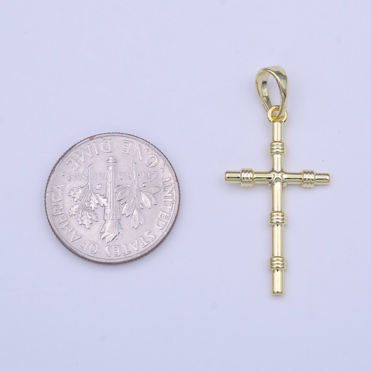 Minimalist Religious Cross Rope Tied Textured Pendant H-179 - DLUXCA