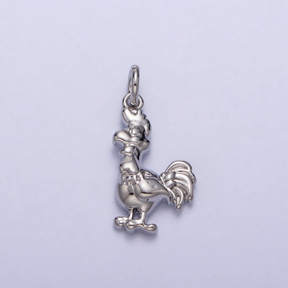 Minimalist Rooster Chicken Animal Charm in Gold & Silver | AC235 AC236 - DLUXCA