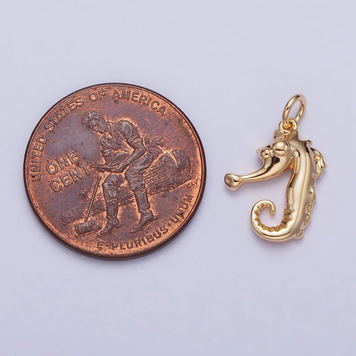 Minimalist Seahorse Ocean Wildlife Charm in Gold & Silver | AC187 AC188 - DLUXCA
