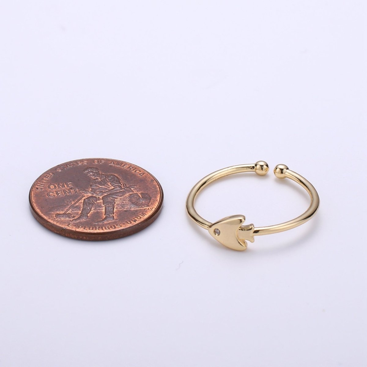 Minimalist Spade Ring, Dainty Gold Ring, Stacking Ring, Ace of Spade Ring, Open Ring, CZ Rings, Artsy Gamble Ring, Gift for her woman R-227 - DLUXCA